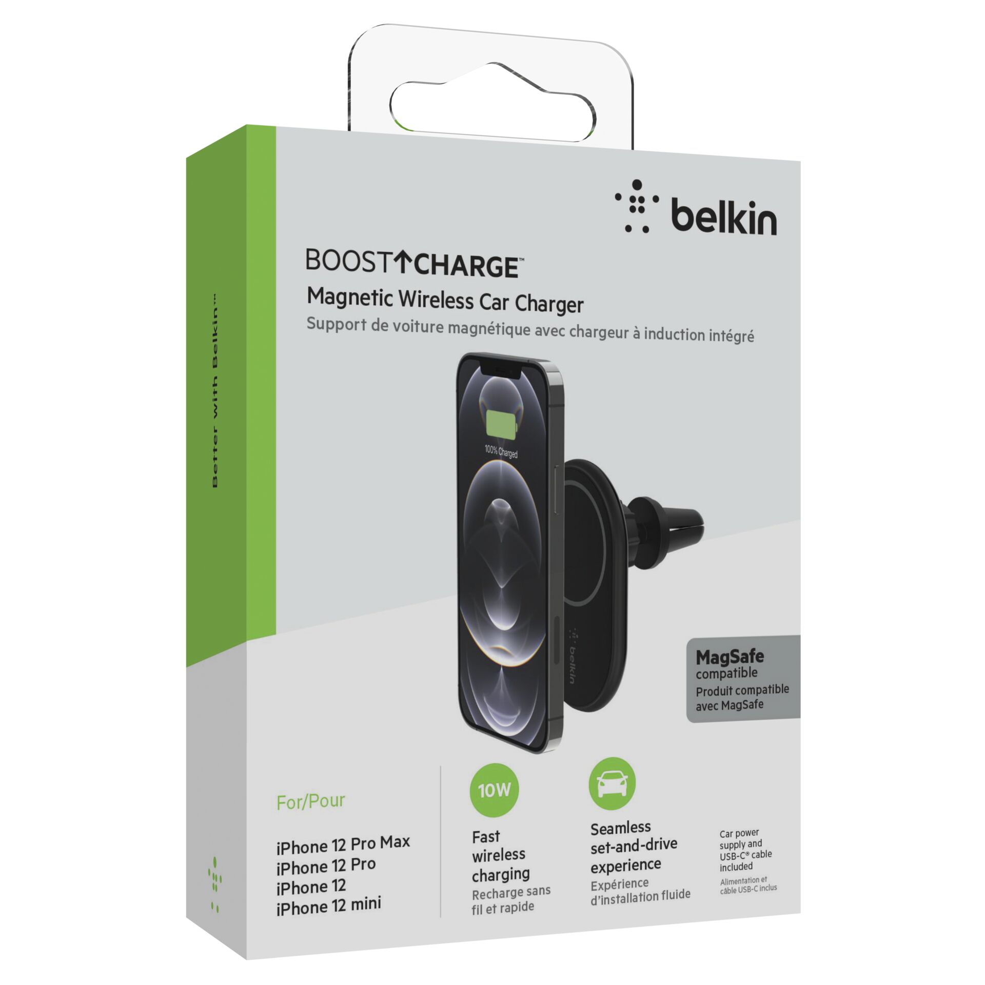 Belkin magnetic Car Mount 10W incl. Car Charger