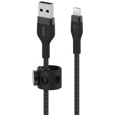 Belkin Flex Lightning/USB-A 1m mfi zetr., schwarz  CAA010bt1
