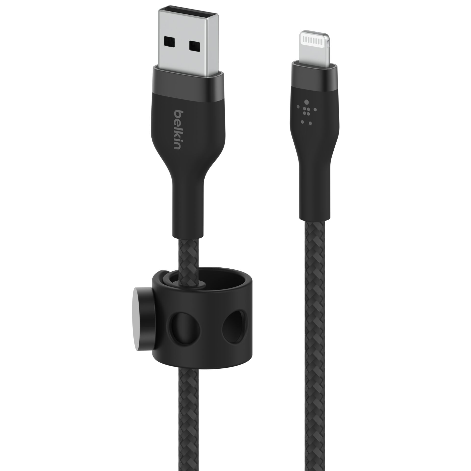 Belkin Flex Lightning/USB-A 1m mfi zetr., schwarz  CAA010bt1