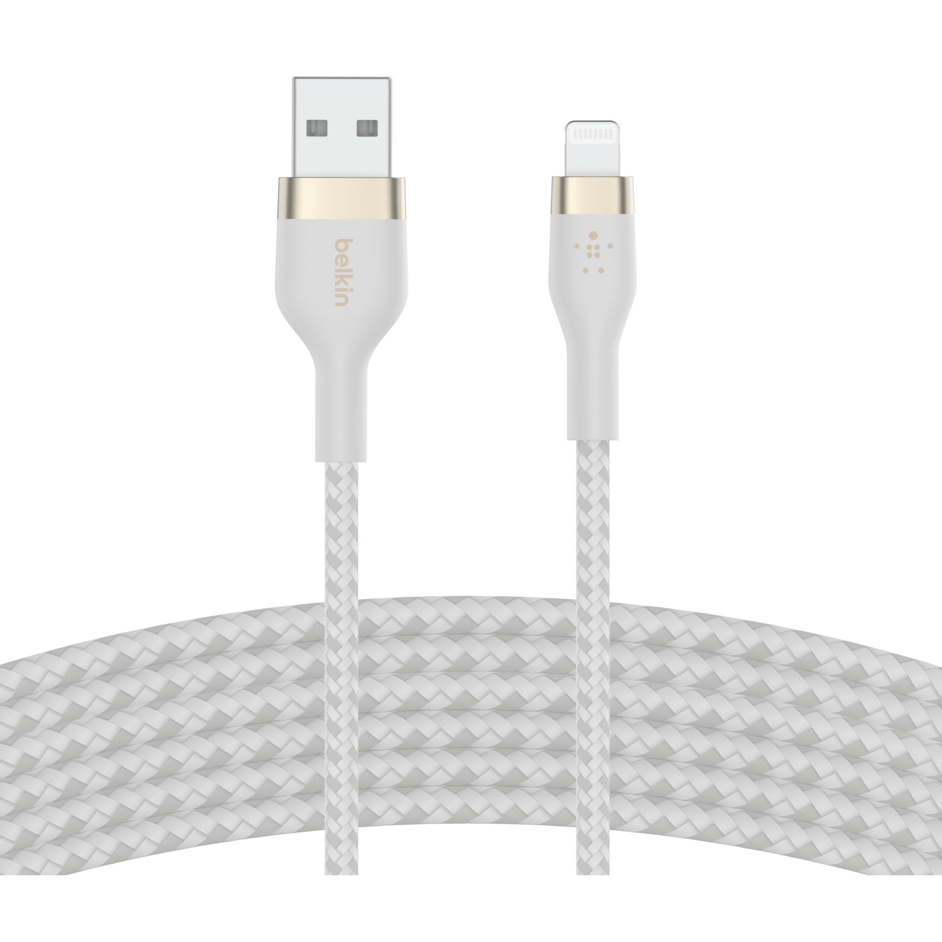 Belkin Flex Lightning/USB-A 3m mfi zetr., weiß     CAA010bt3