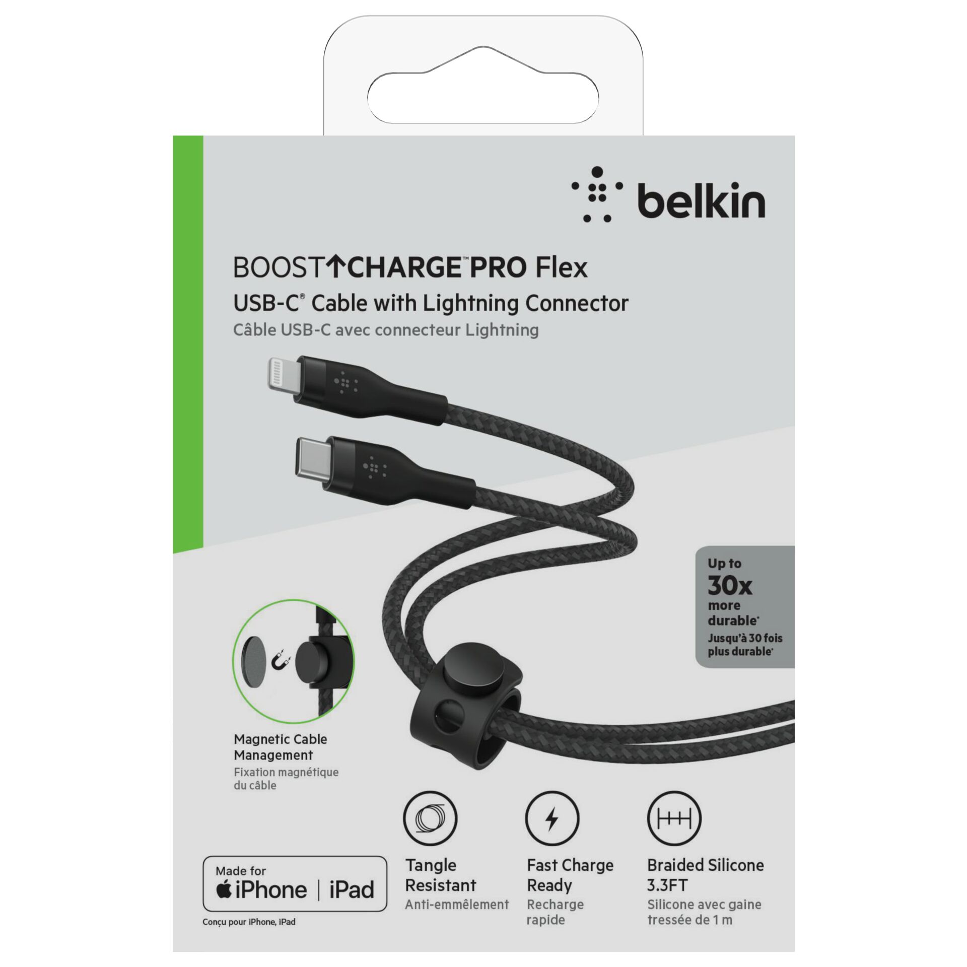 Belkin Flex Lightning/USB-C 15W 1m mfi.zert.schwarz CAA011bt