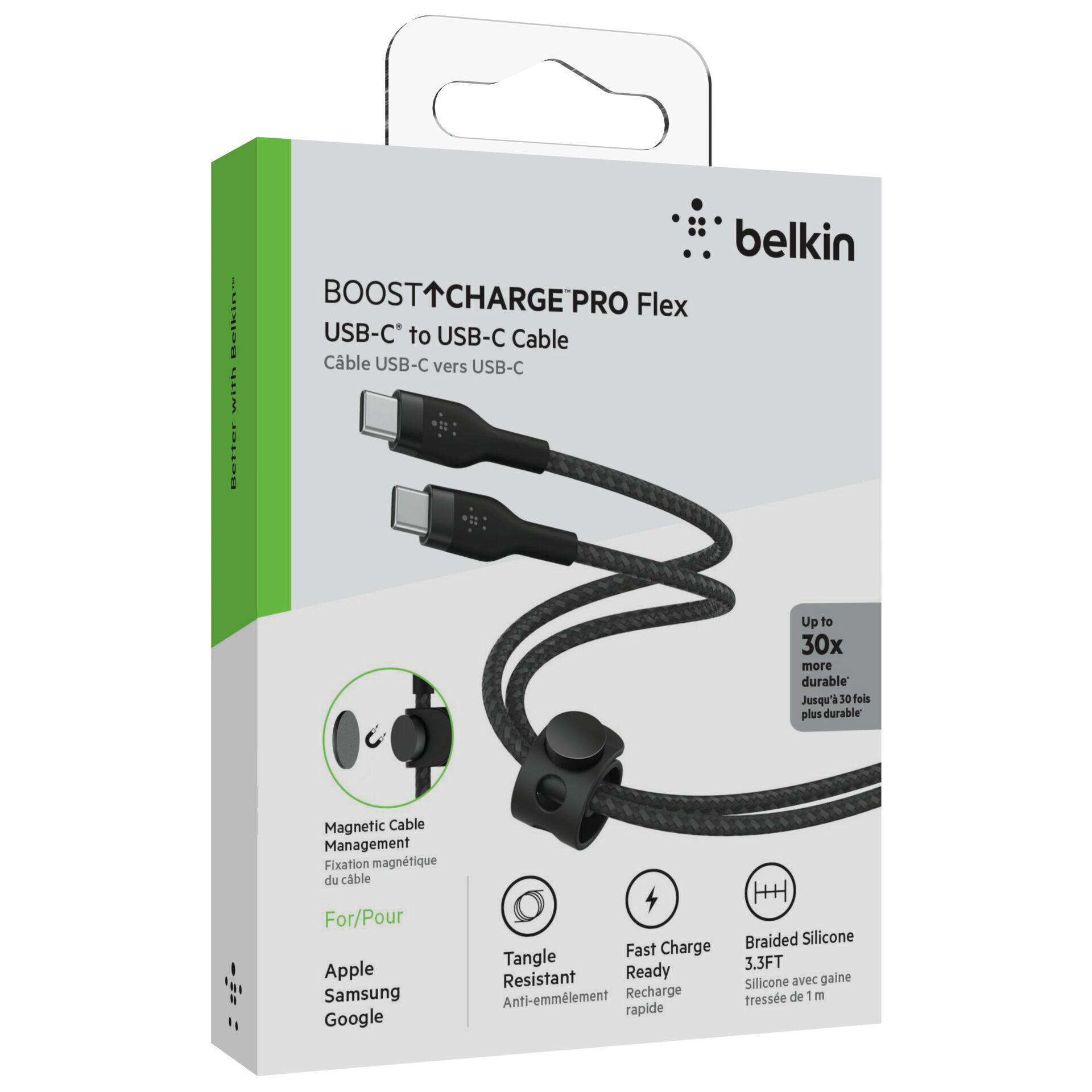 Belkin Flex USB-C/USB-C bis 60W 1m, schwarz         CAB011bt