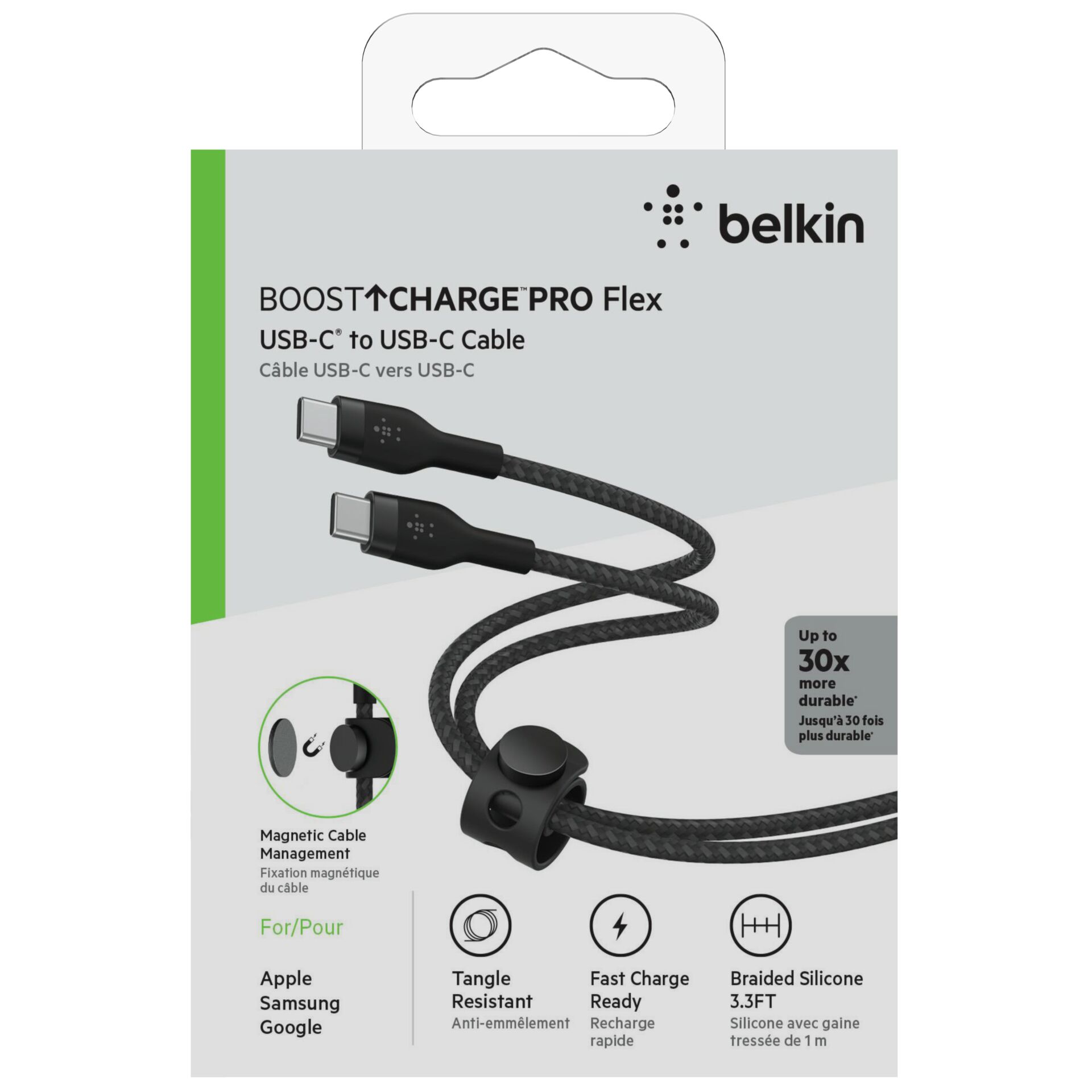 Belkin Flex USB-C/USB-C bis 60W 1m, schwarz         CAB011bt