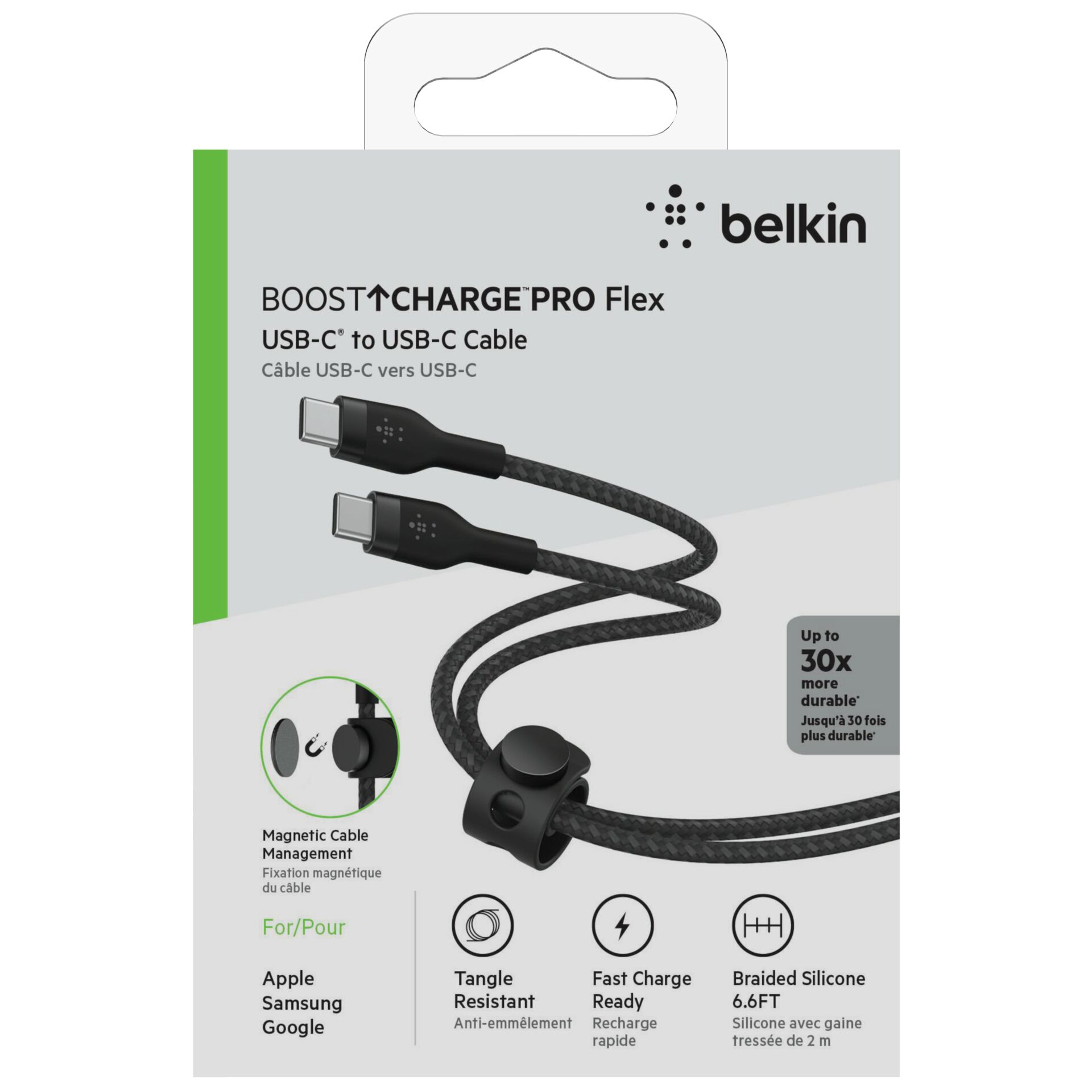 Belkin Flex USB-C/USB-C bis 60W 2m, schwarz         CAB011bt