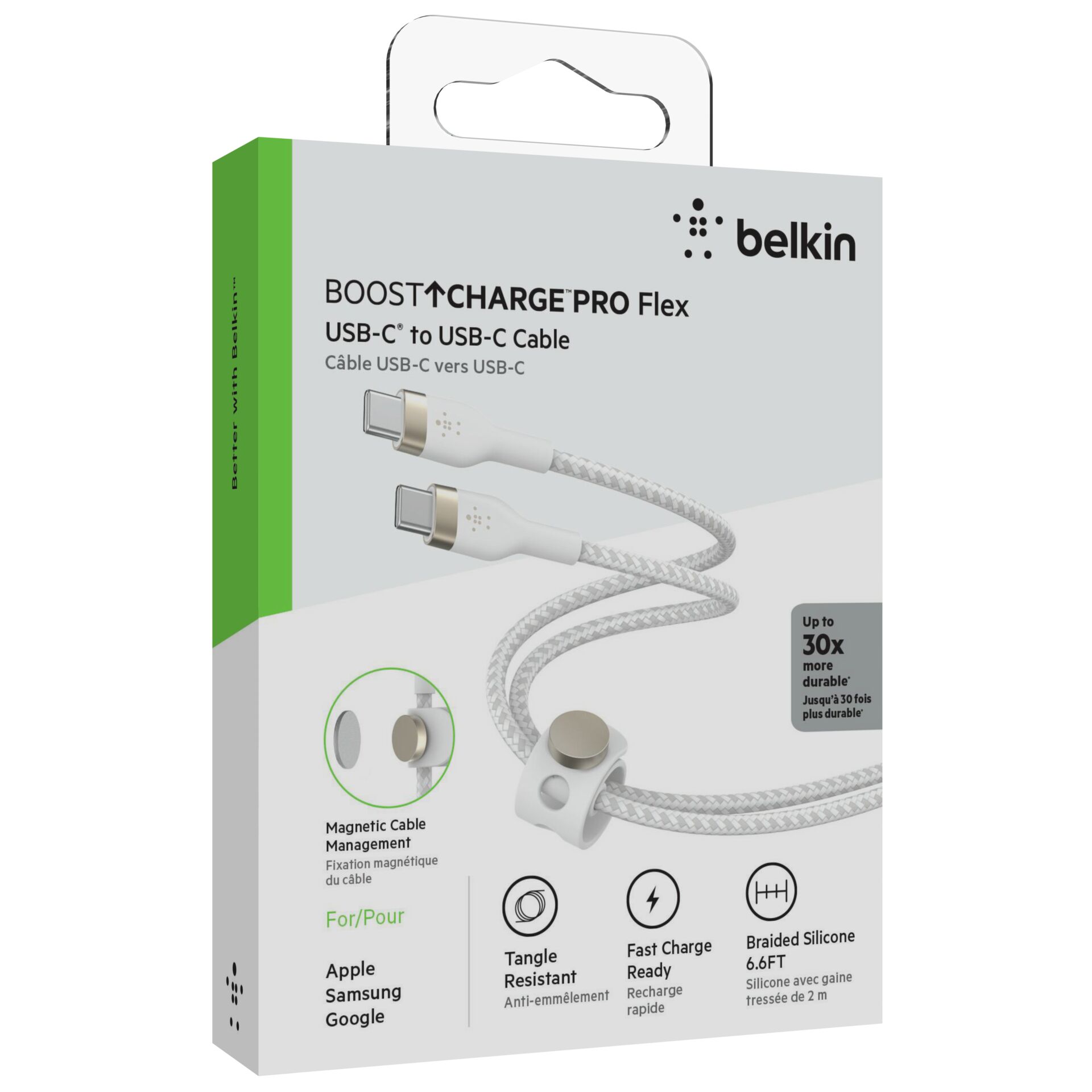 Belkin Flex USB-C/USB-C bis 60W 2m, weiß            CAB011bt