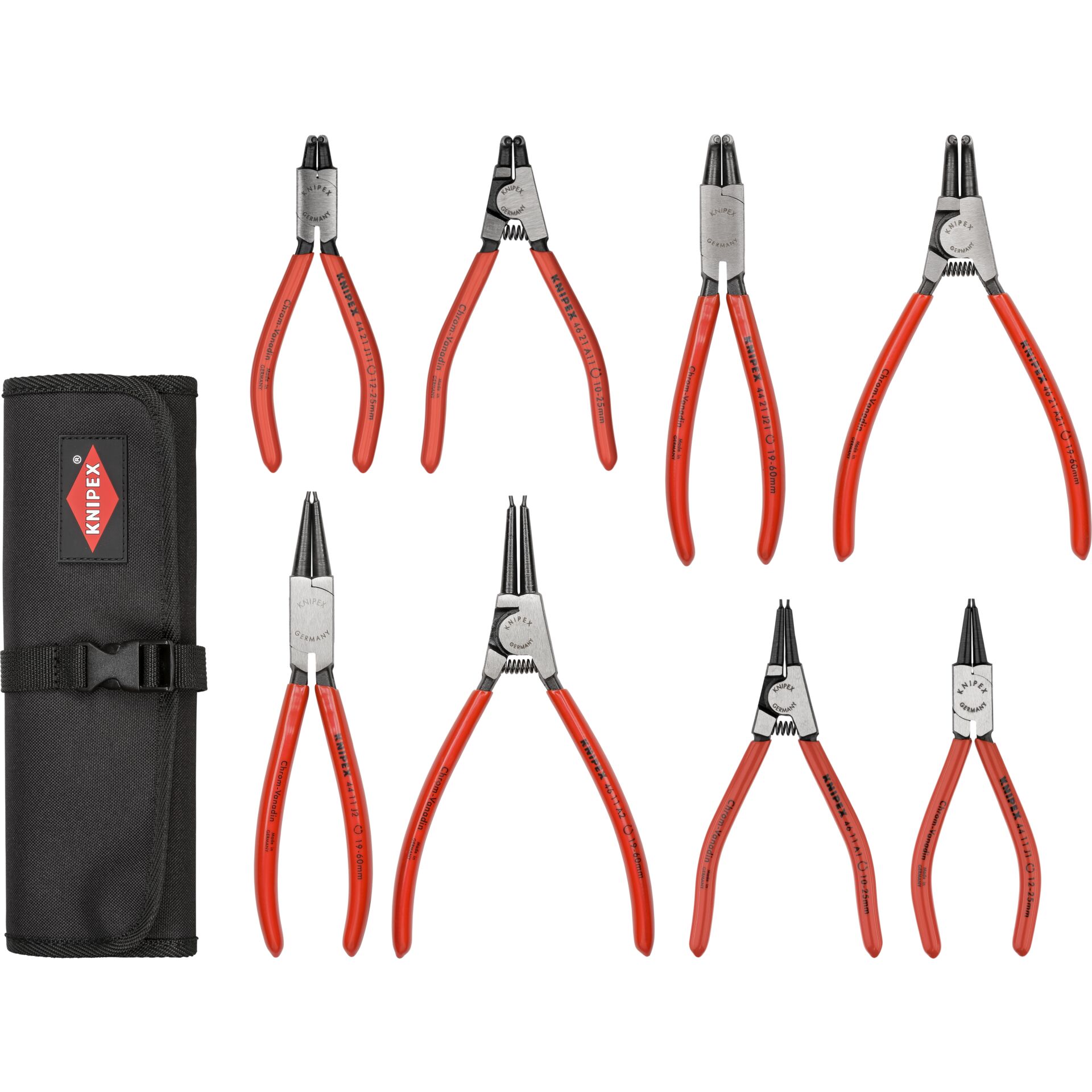 KNIPEX Circlip Pliers Set Case with 8 Pliers