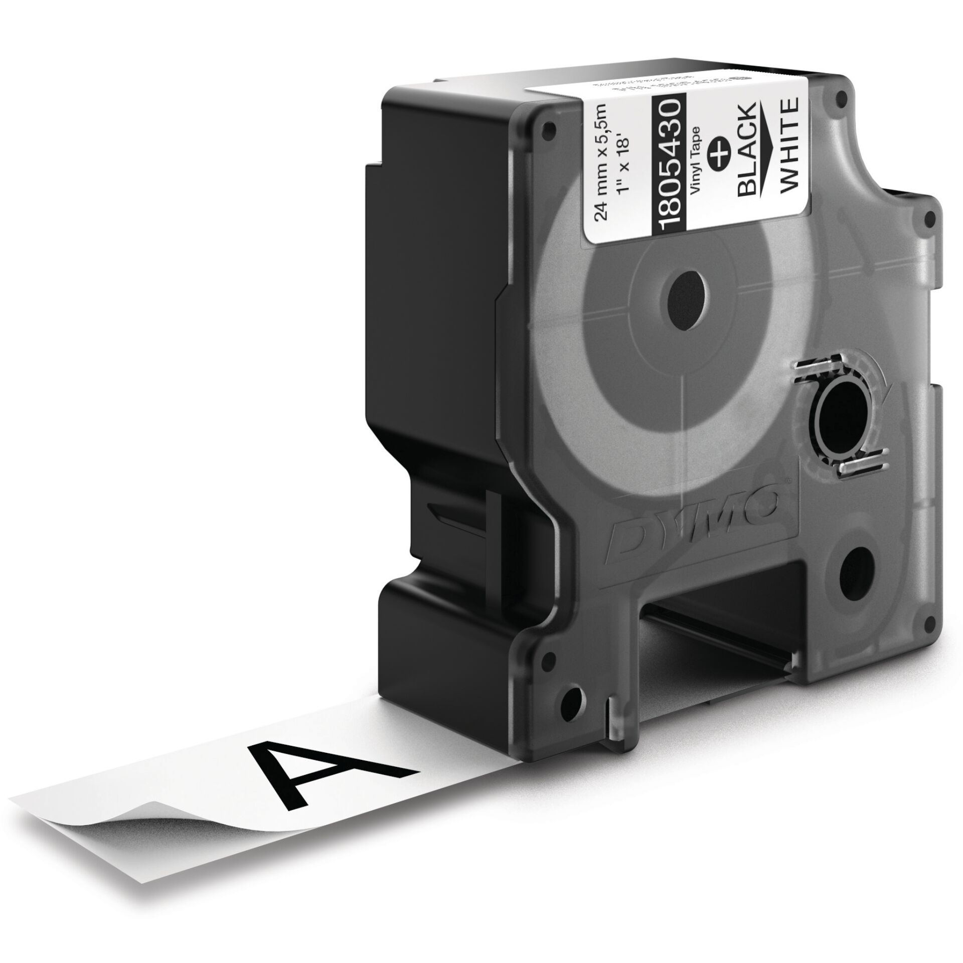Dymo Rhino 6000+ Vinyl 24 mm x 5,5 m schwarz auf weiß