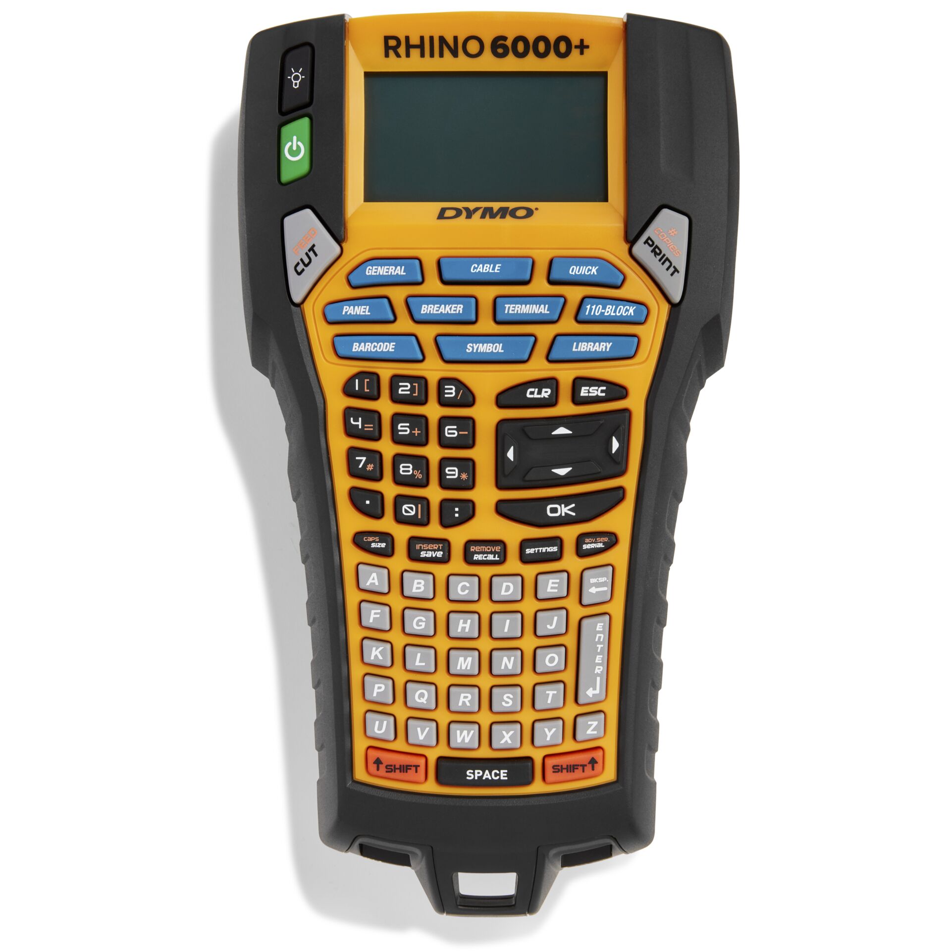 Dymo Rhino 6000+ Vinyl 24 mm x 5,5 m weiß auf schwarz
