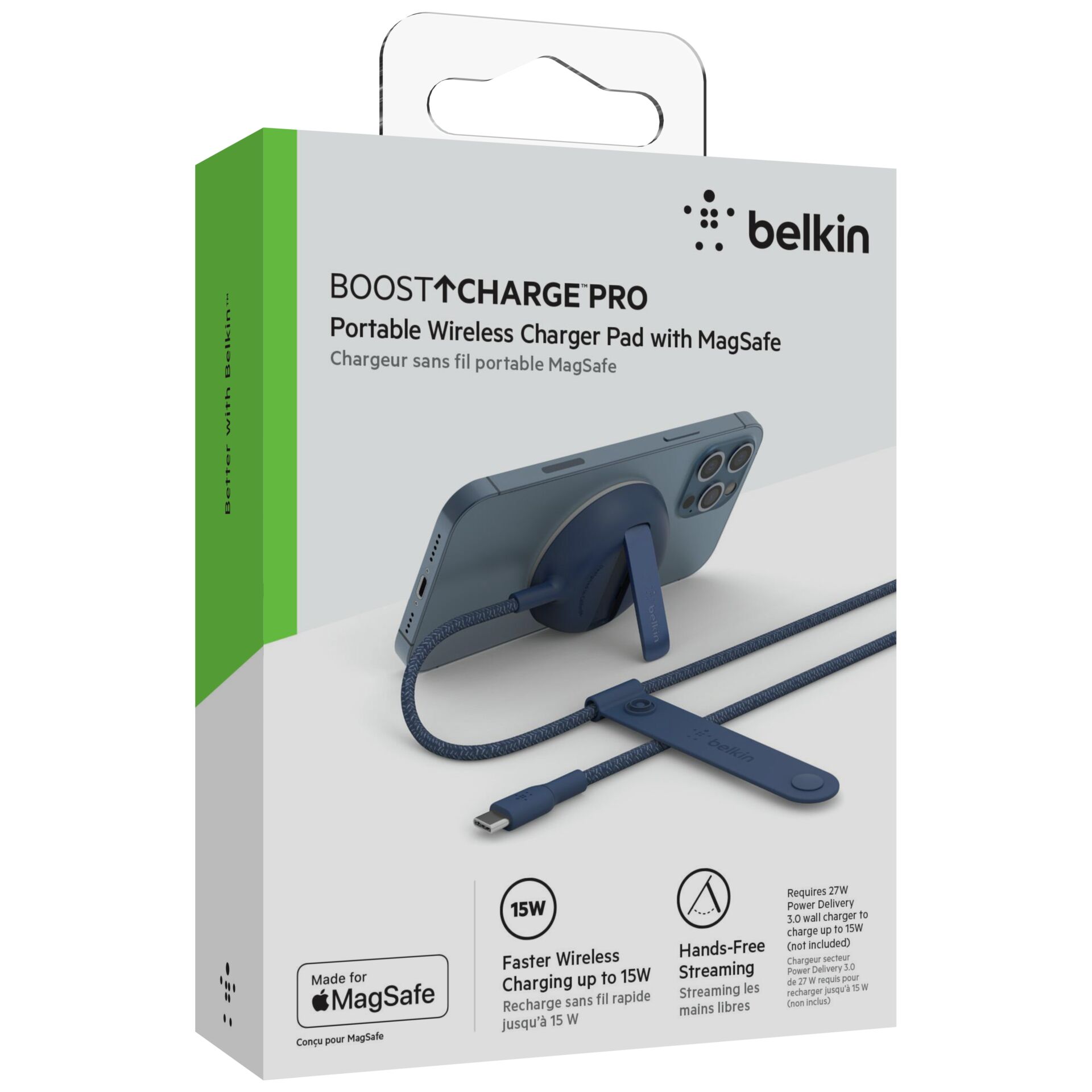 Belkin MagSafe Charge Pad blue iPh.12/13 w/o AC Adpt WIA004b