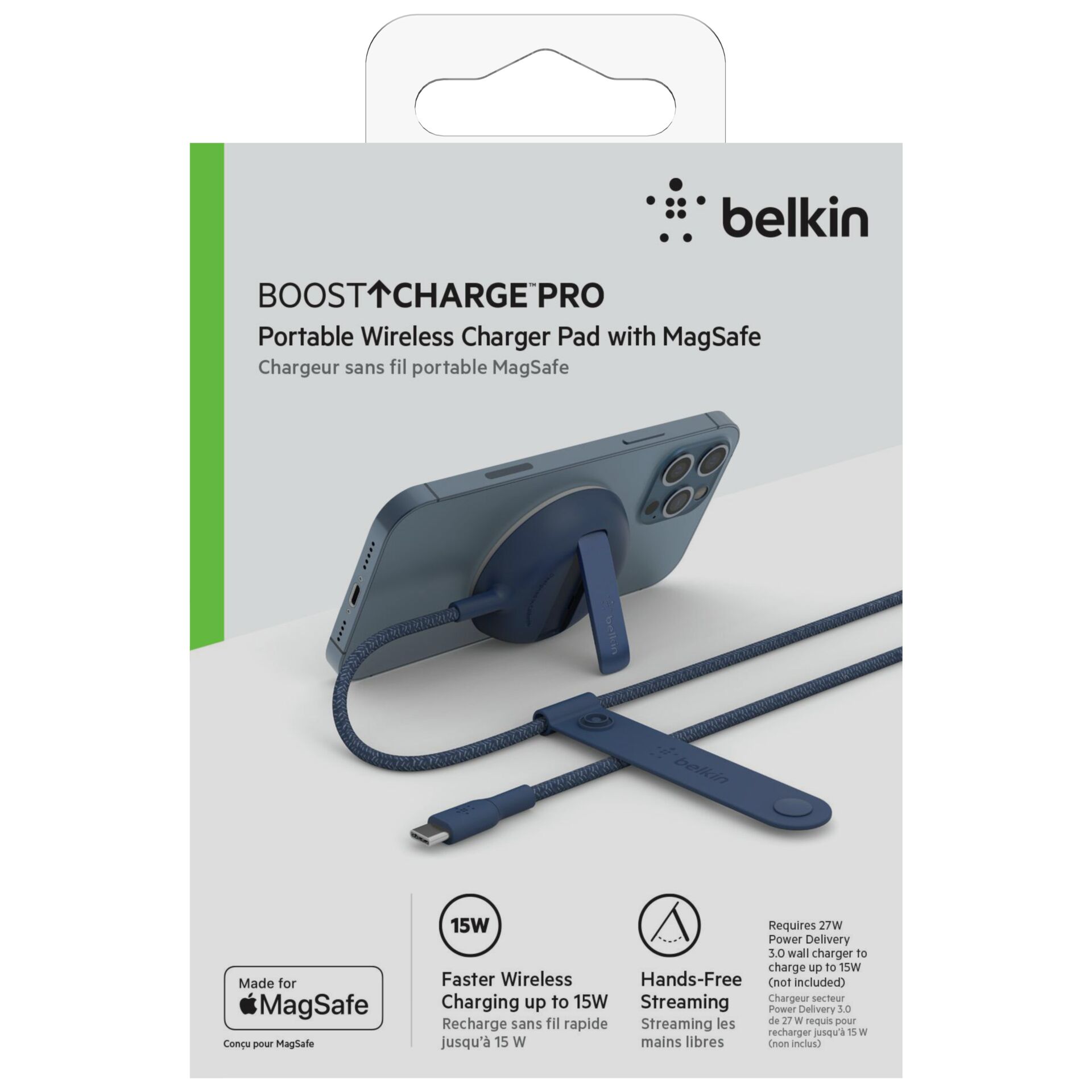 Belkin MagSafe Charge Pad blue iPh.12/13 w/o AC Adpt WIA004b