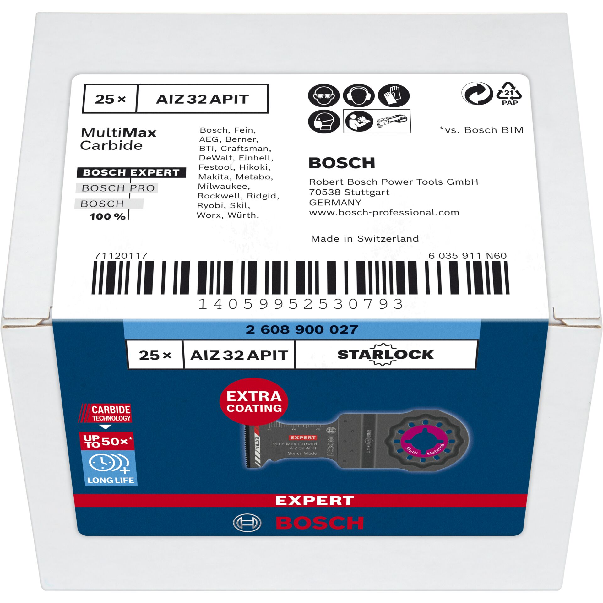 Bosch EXPERT Starlock Carbide Tauchsägeblatt AIZ32APIT 25Stk