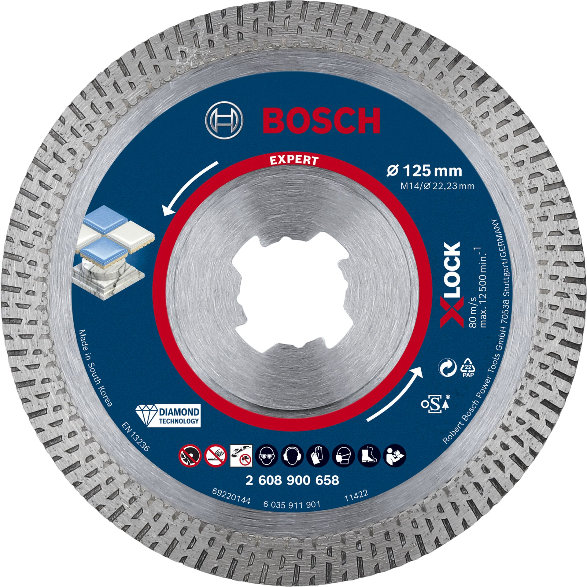 Bosch EXPERT X-LOCK Trennscheibe Hard Ceramic Diamant 125x22