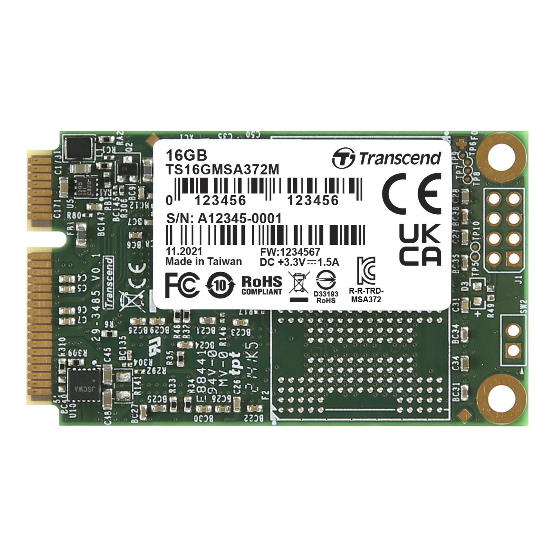 Transcend SSD MSA372M MLC   16GB mSATA SATA III