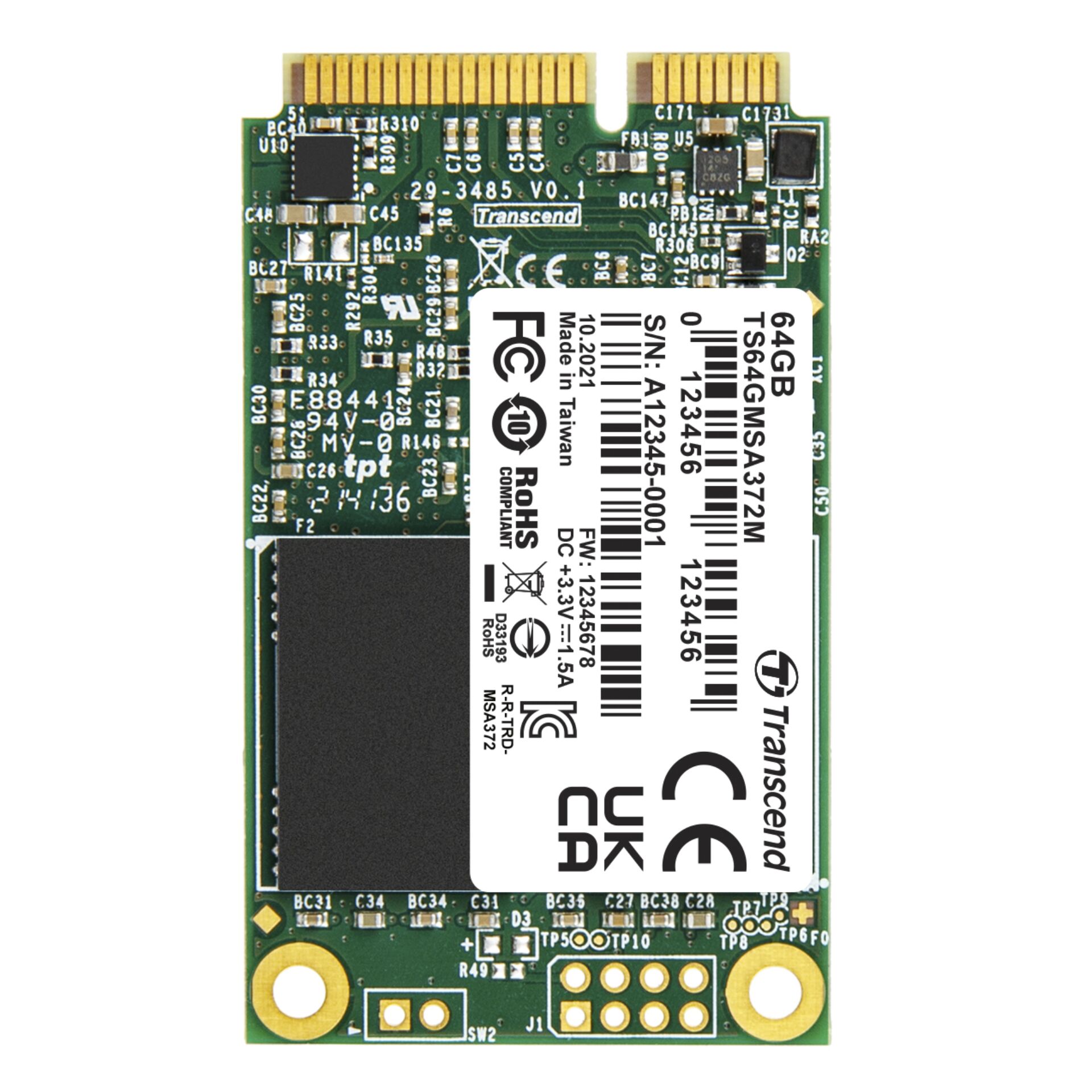 Transcend SSD MSA372M MLC   64GB mSATA SATA III
