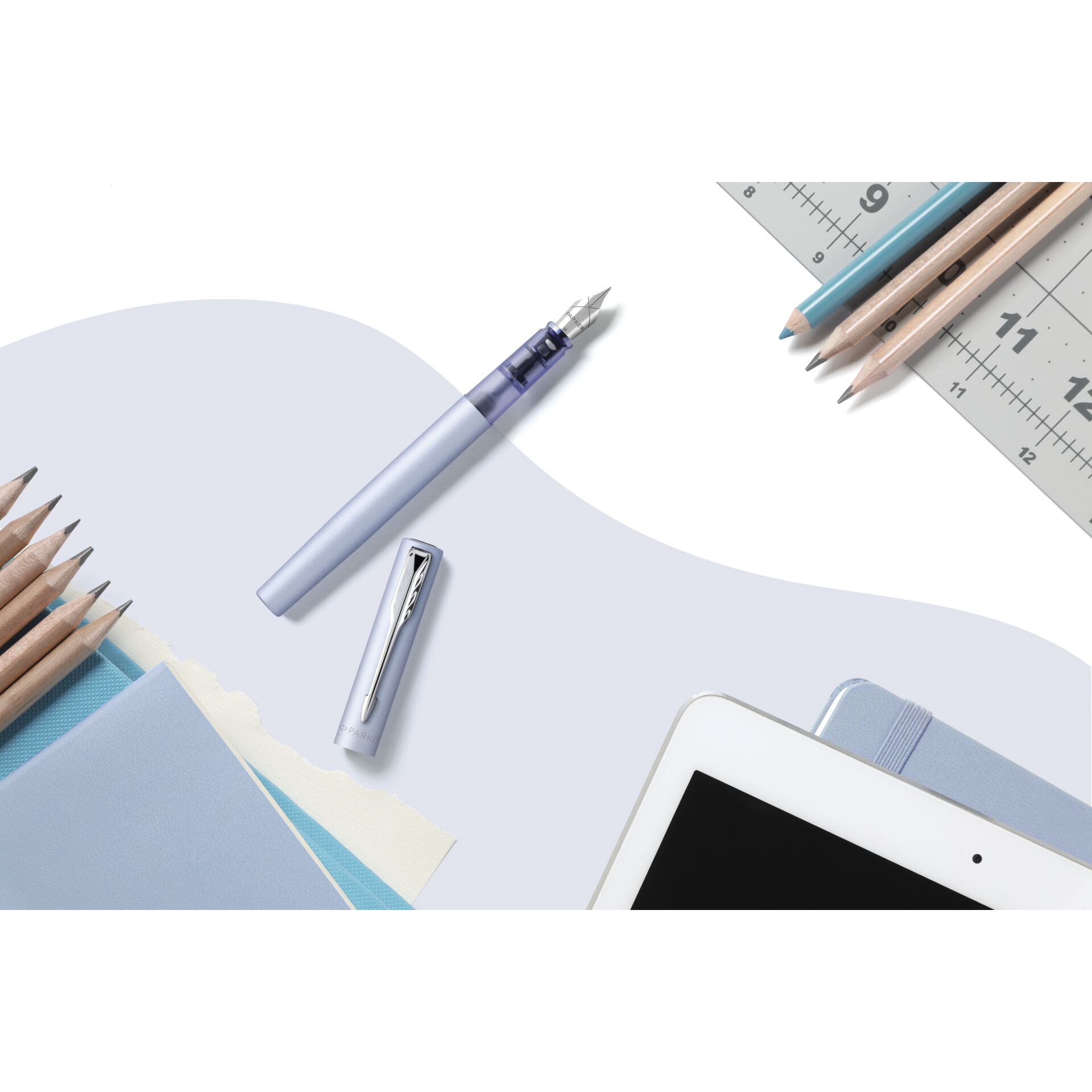 Parker Vector XL Metallic Silver Blue C.C. Roller Ball F