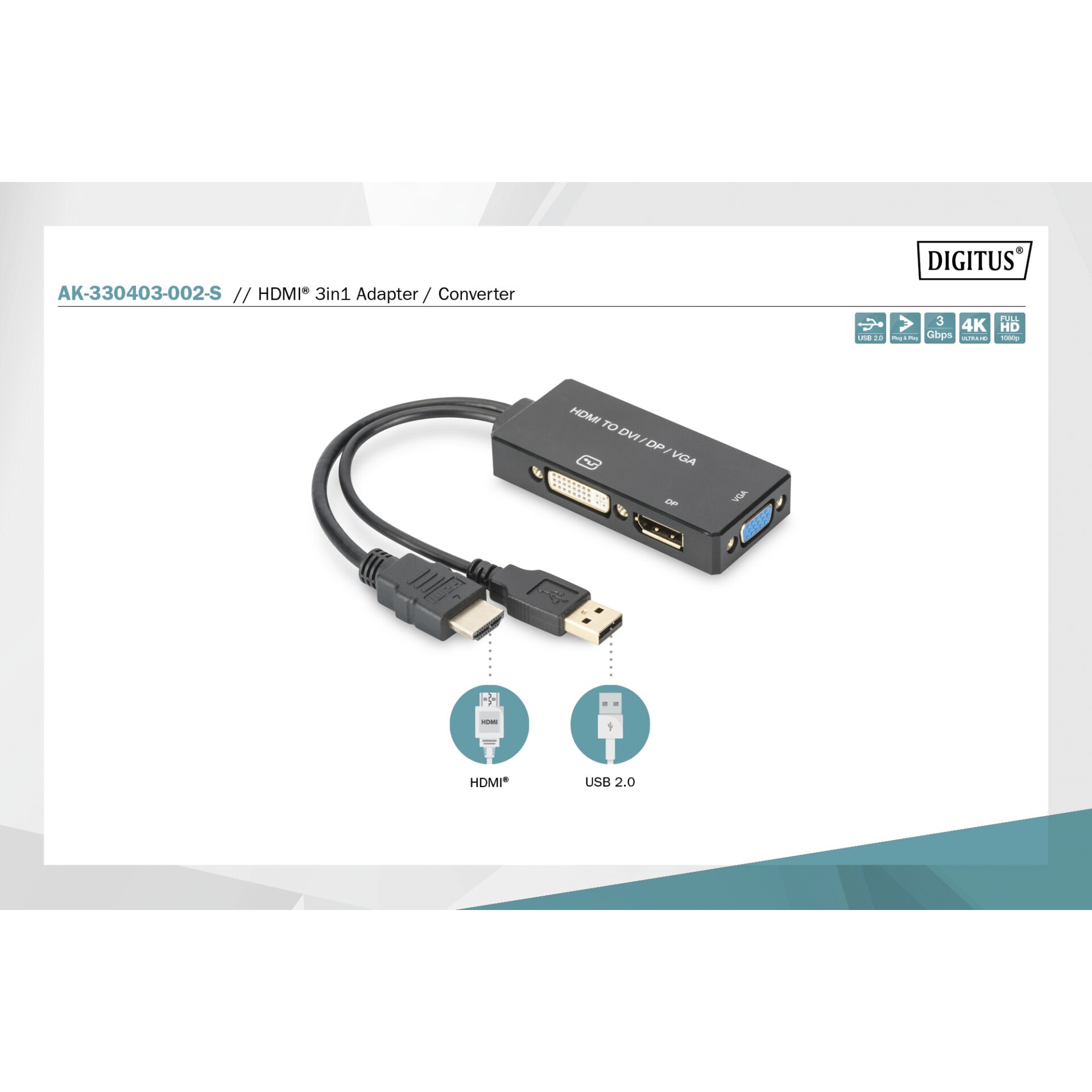 DIGITUS HDMI 3in1 Adapter / Converter