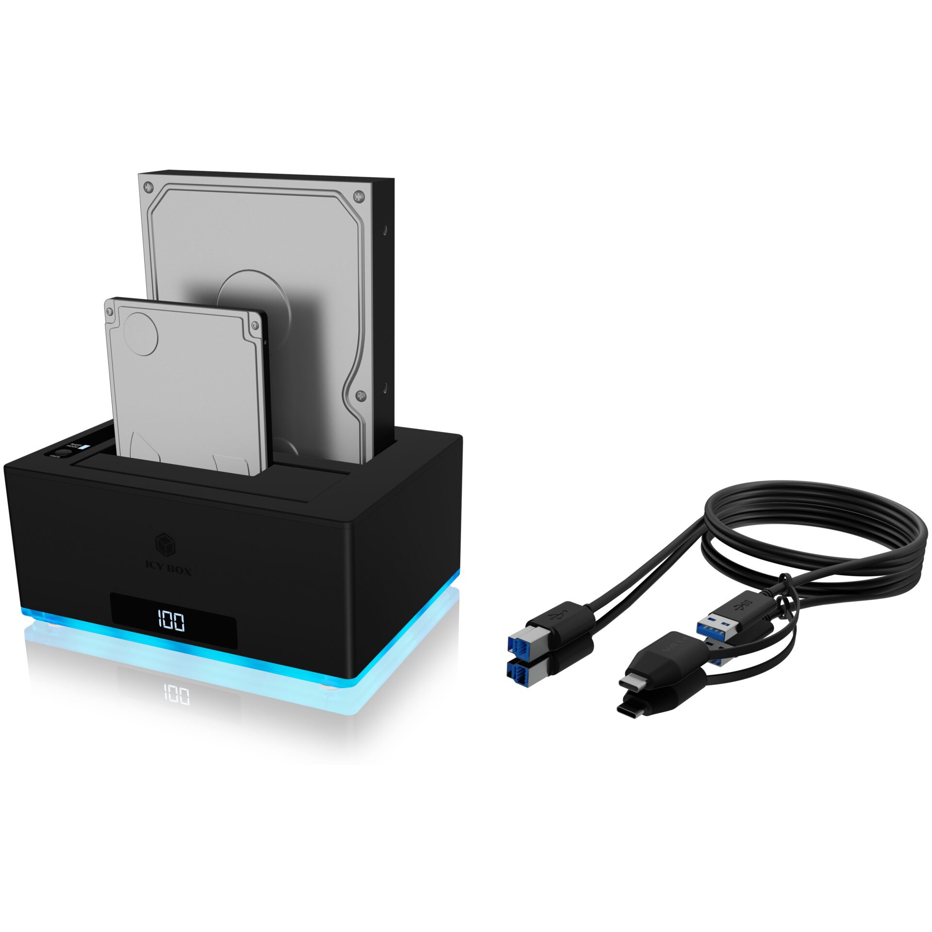 RaidSonic ICY BOX IB-127CL-U3 2 Bay Docking & Klonstation