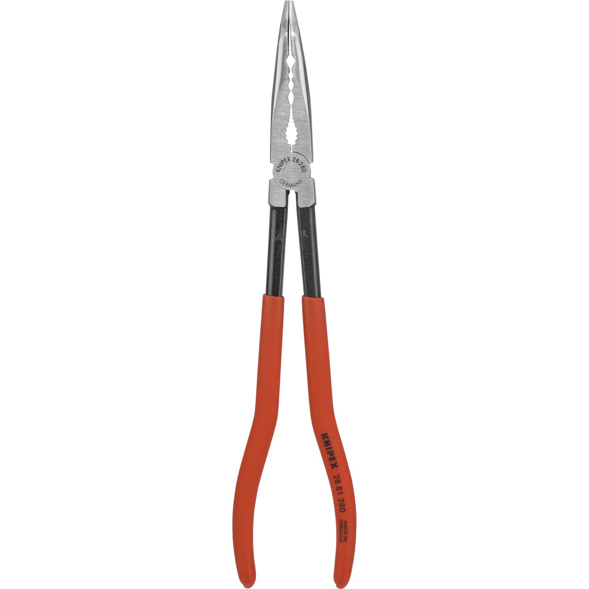 KNIPEX Long Reach Needle Nose Pliers with transverse profile