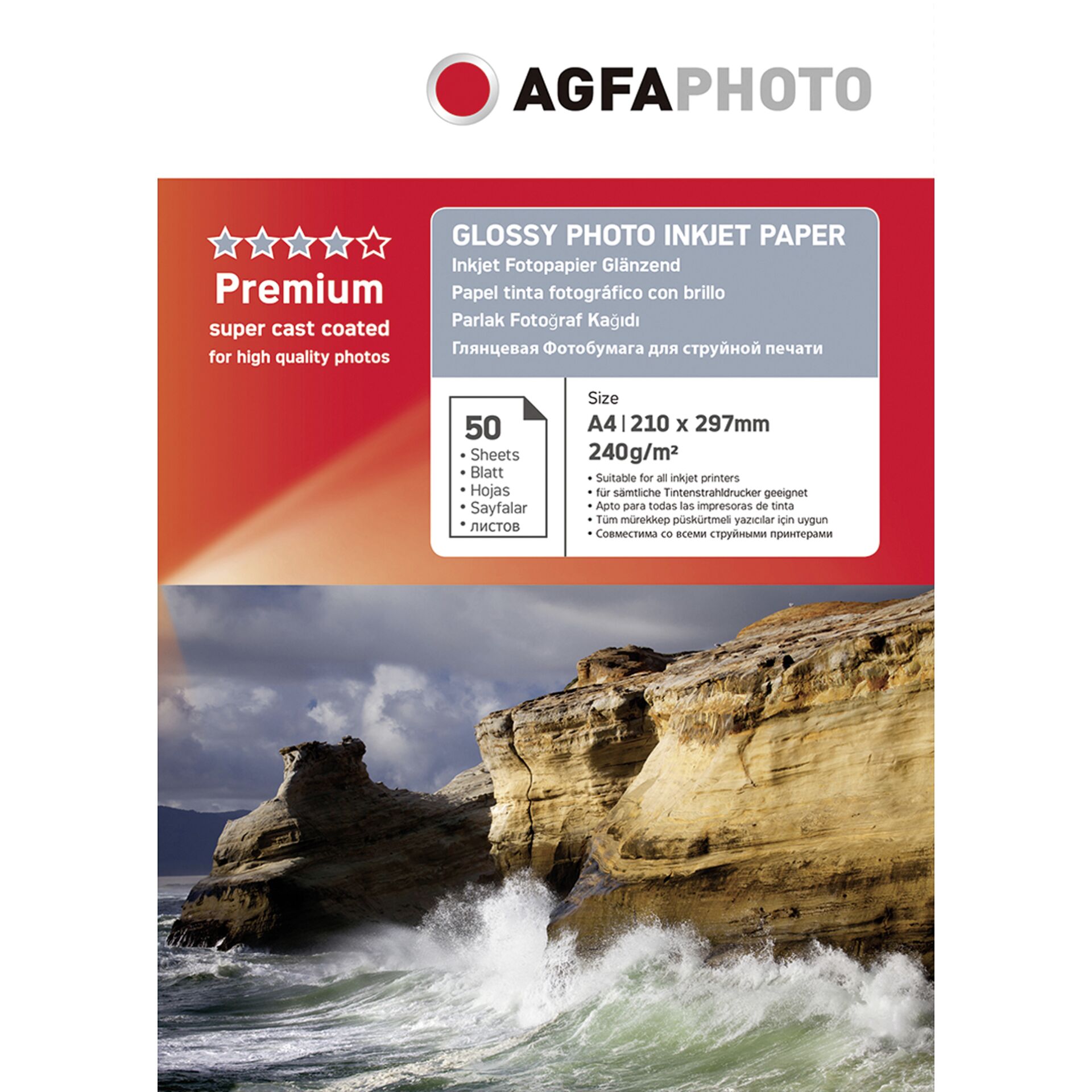 AgfaPhoto Premium carta fotogr. lucida 240 g A 4 50 fogli