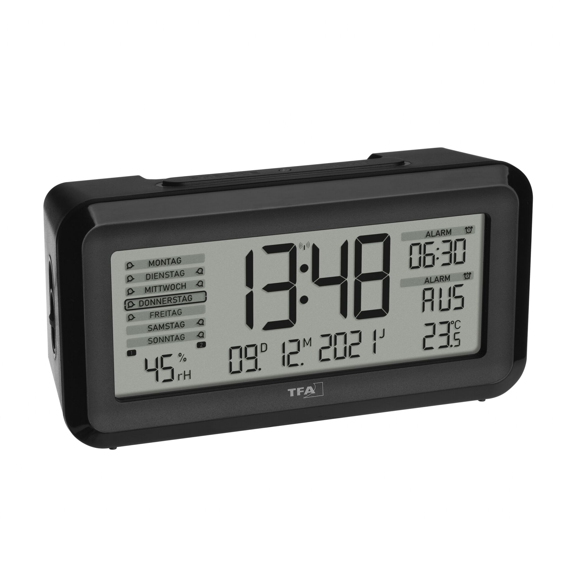 TFA 60.2562.01 Digital Radio Alarm Clock w. Room Clima  BOXX