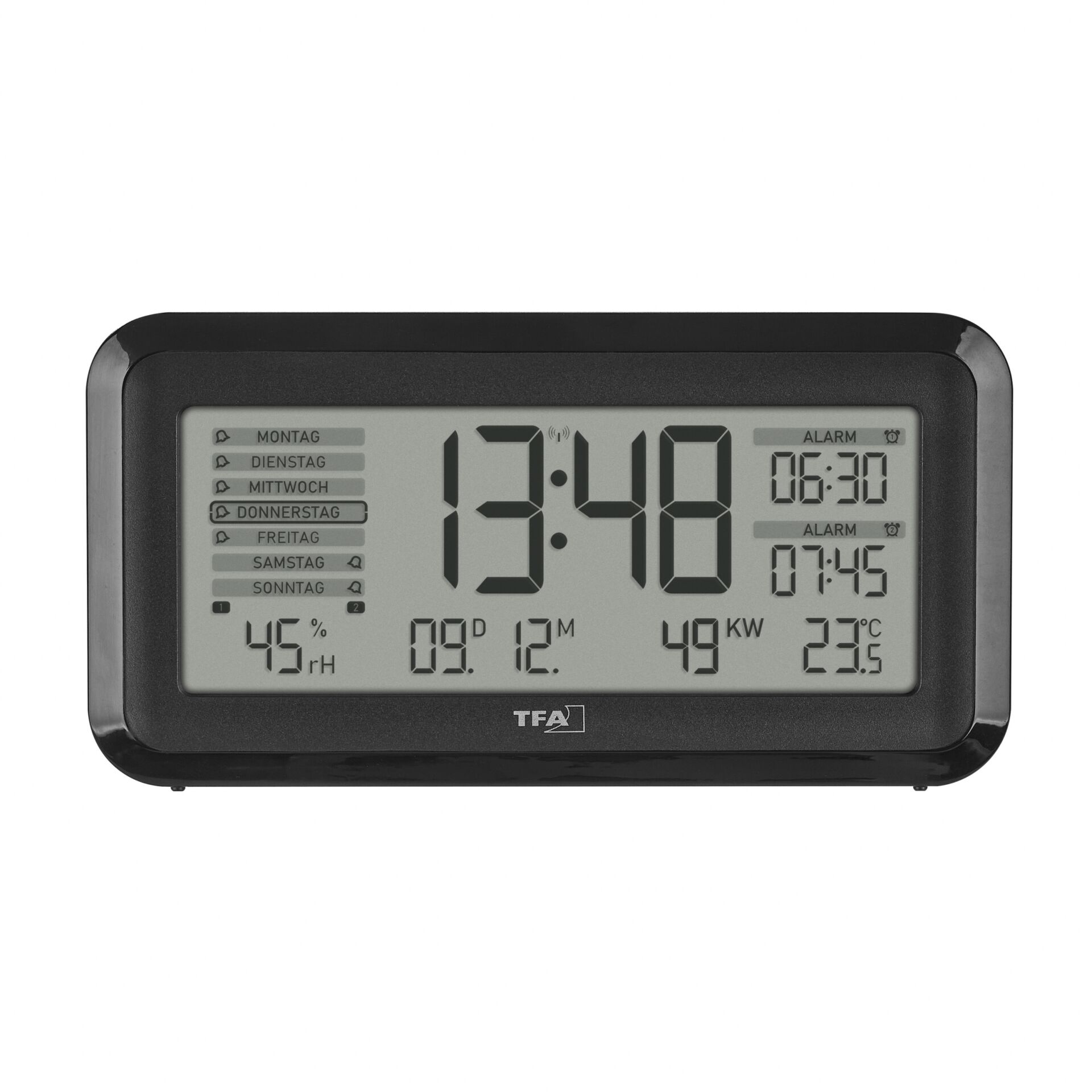 TFA 60.2562.01 Digital Radio Alarm Clock w. Room Clima  BOXX