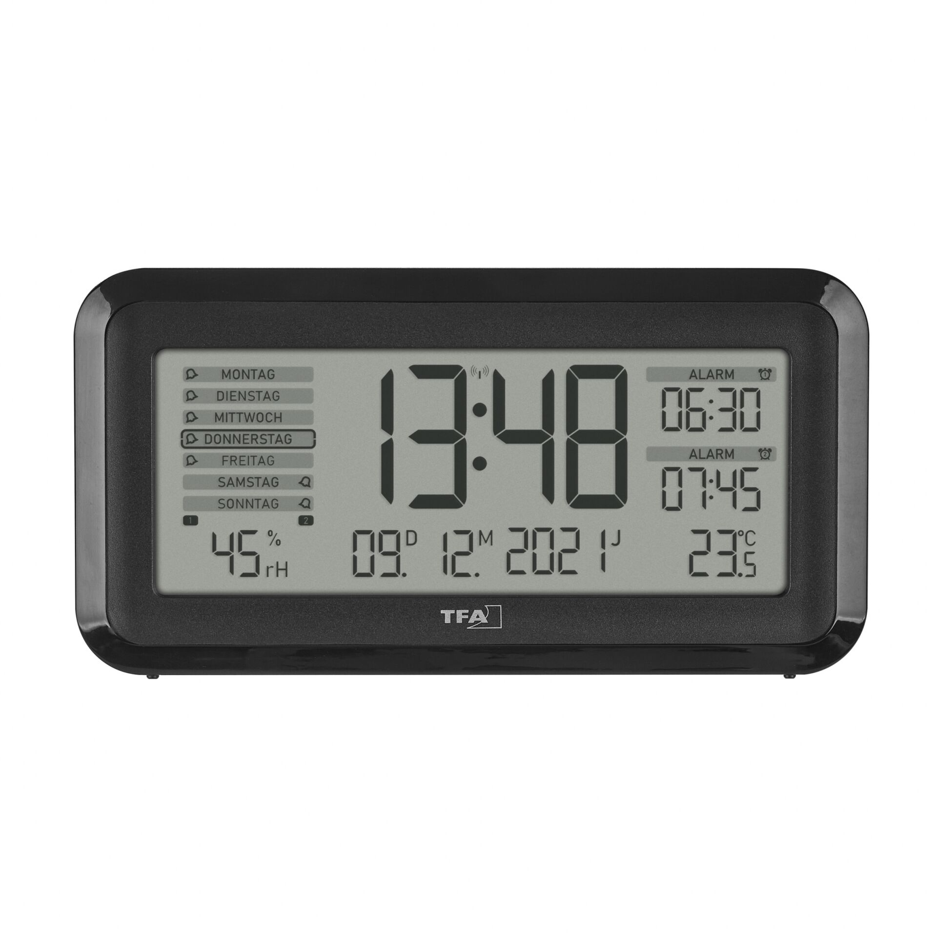 TFA 60.2562.01 Digital Radio Alarm Clock w. Room Clima  BOXX