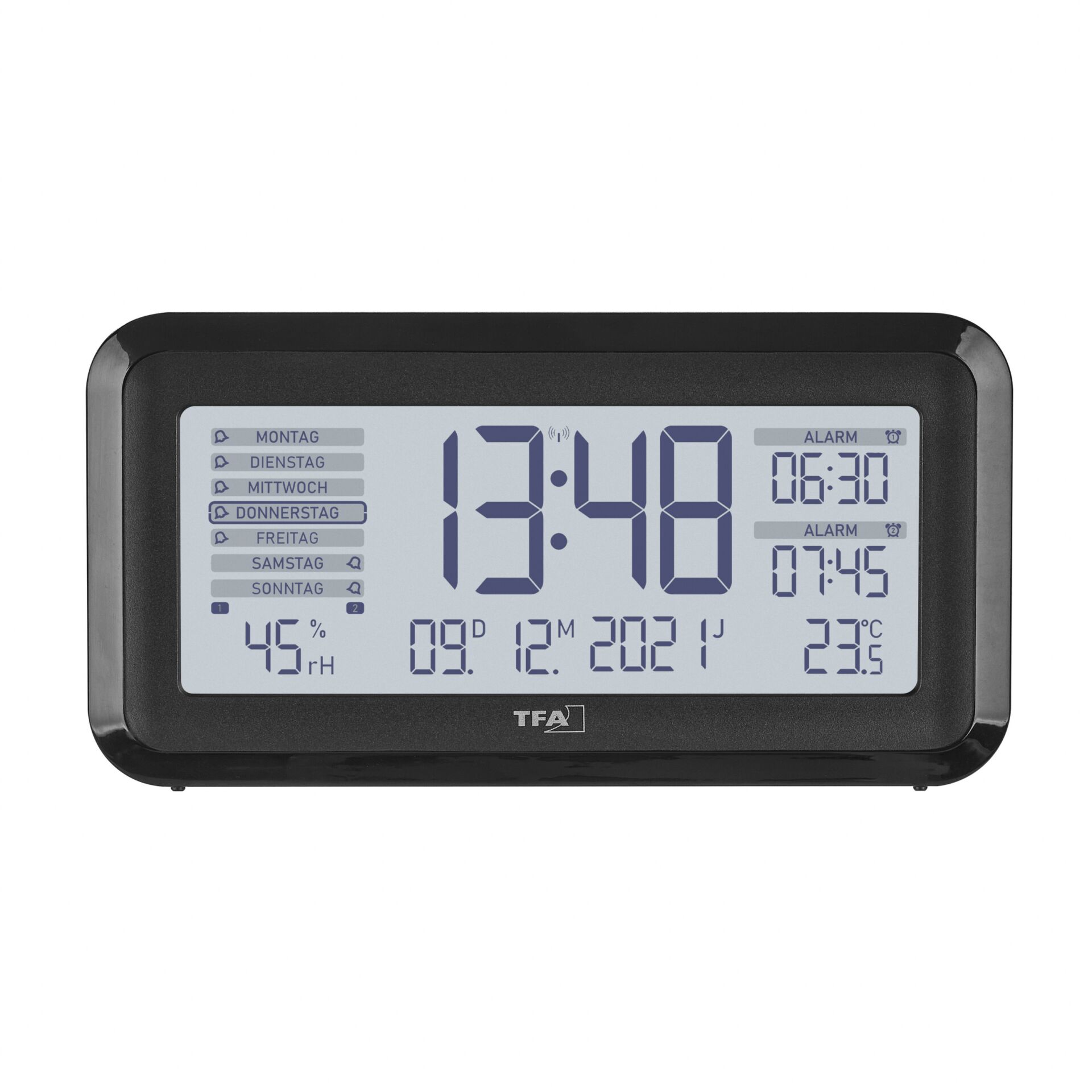 TFA 60.2562.01 Digital Radio Alarm Clock w. Room Clima  BOXX