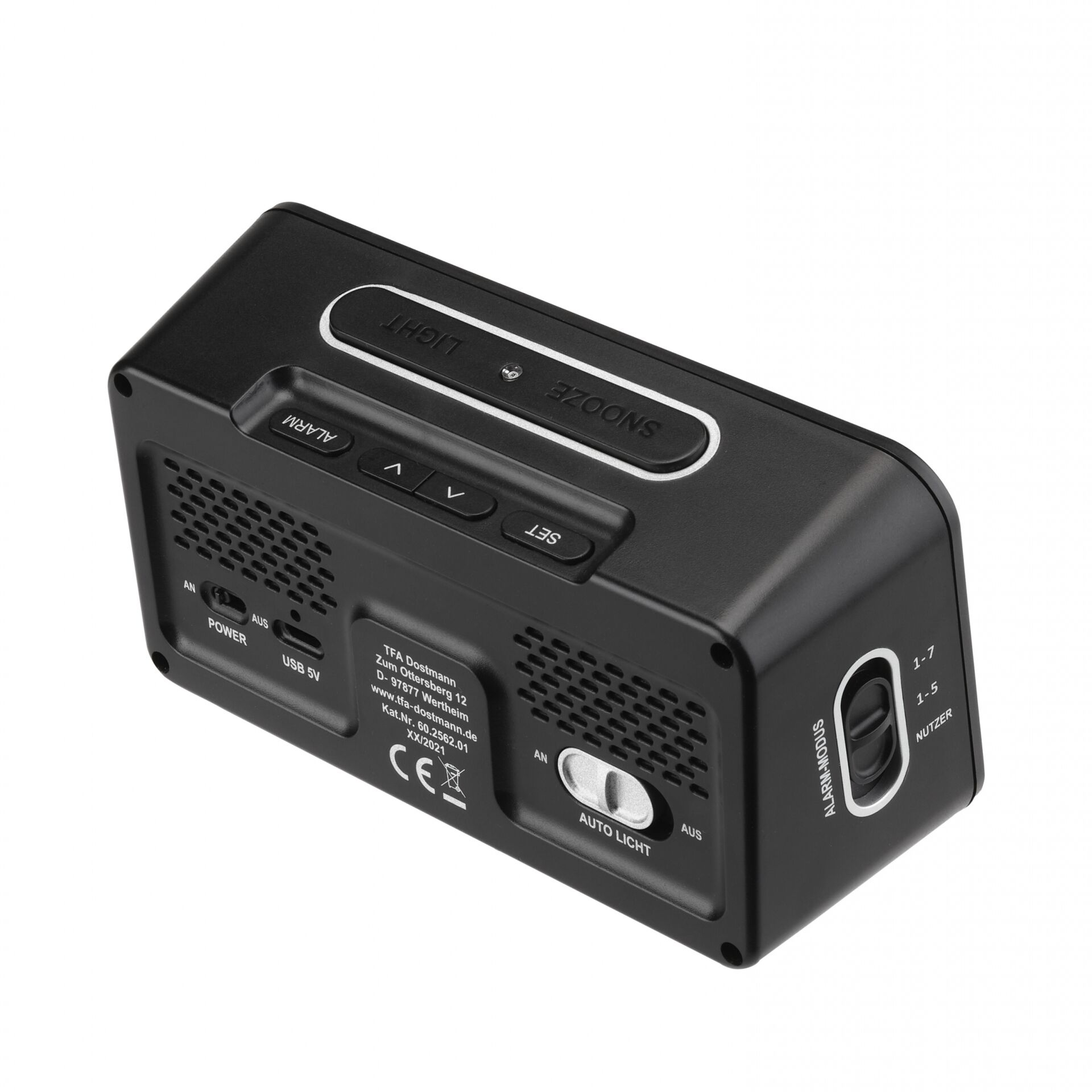 TFA 60.2562.01 Digital Radio Alarm Clock w. Room Clima  BOXX