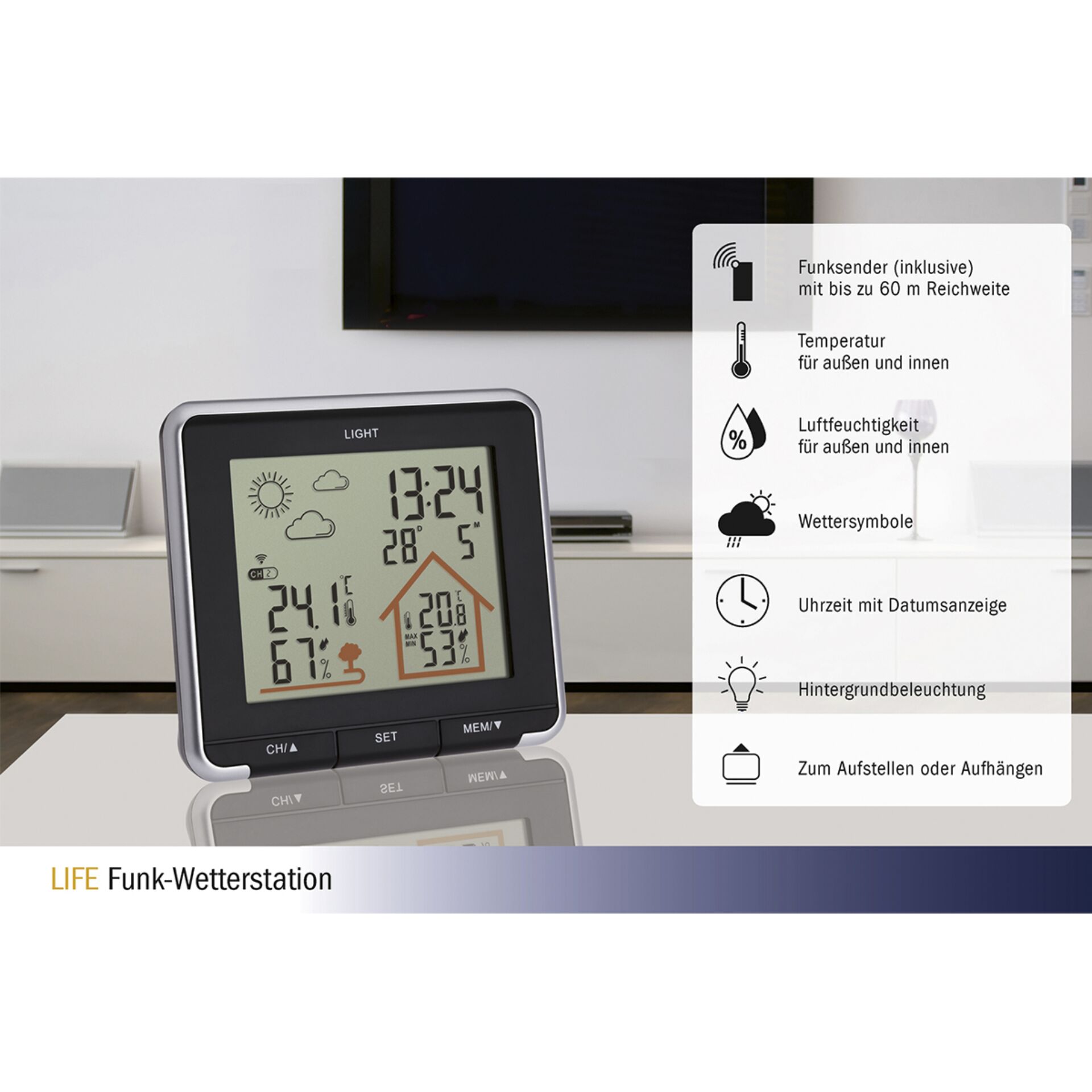 TFA 35.1153.01 LIFE Stazione meteorologica radio