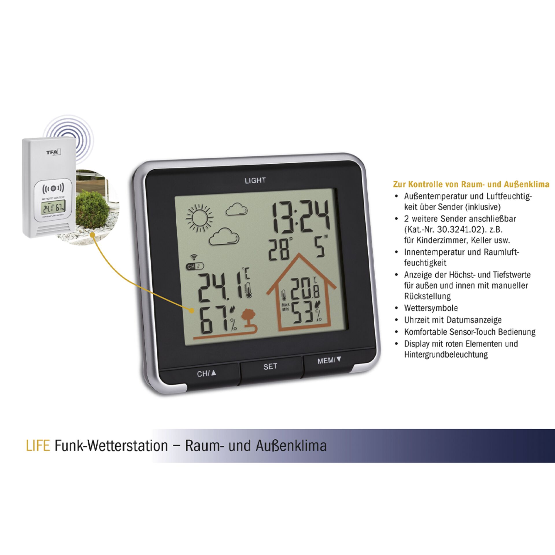 TFA 35.1153.01 LIFE Stazione meteorologica radio