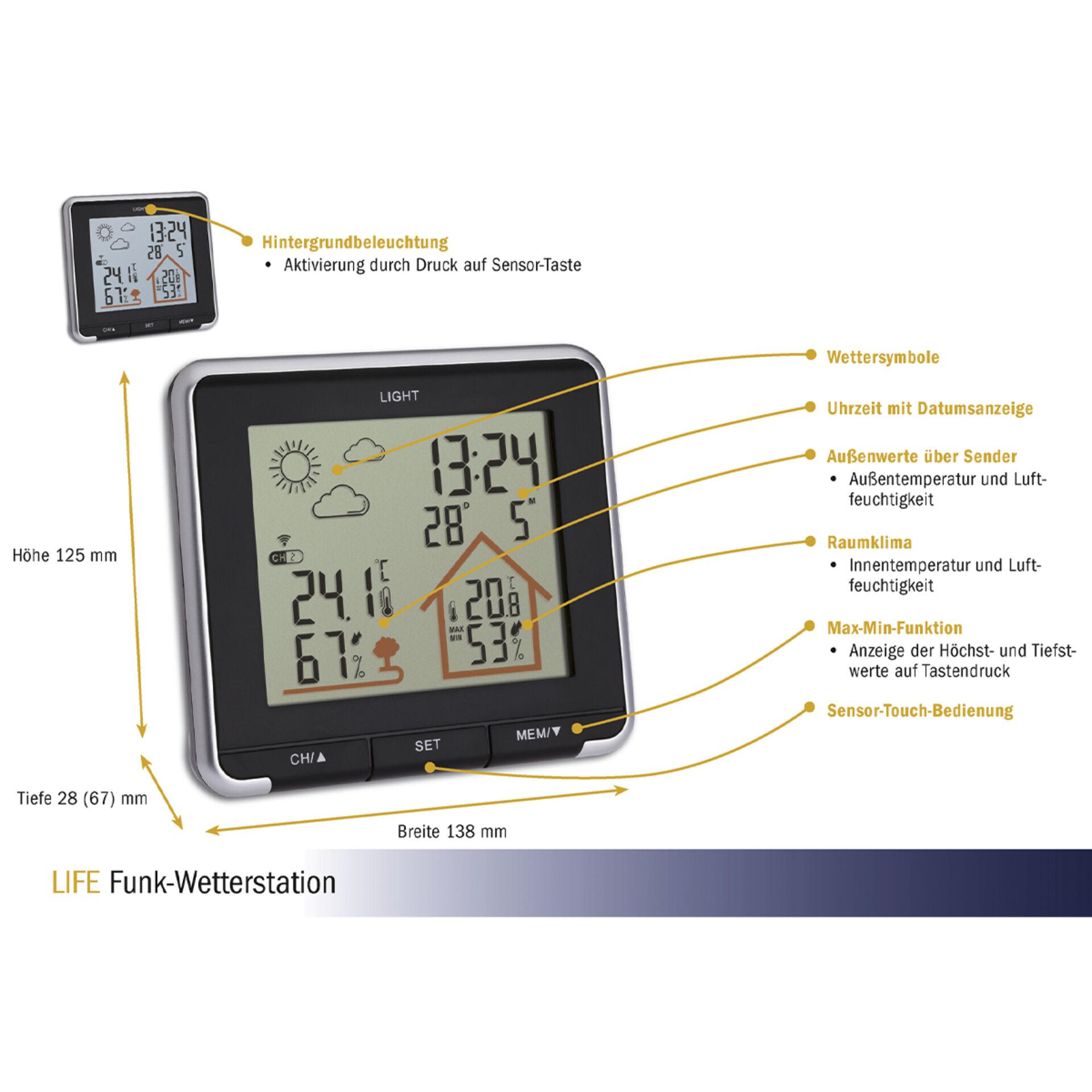 TFA 35.1153.01 LIFE Stazione meteorologica radio