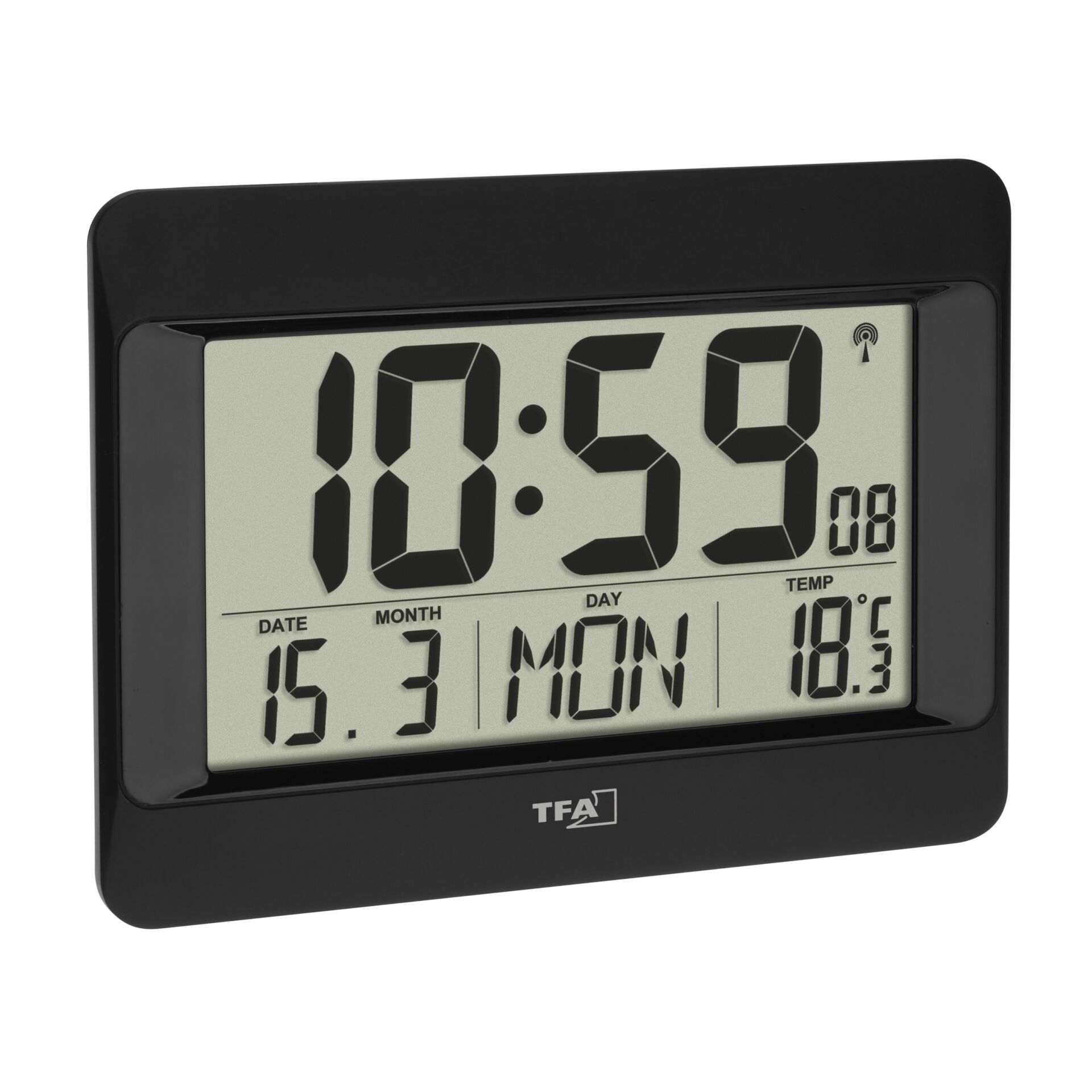 TFA 60.4519.01  Radio Controlled Clock with Temperature