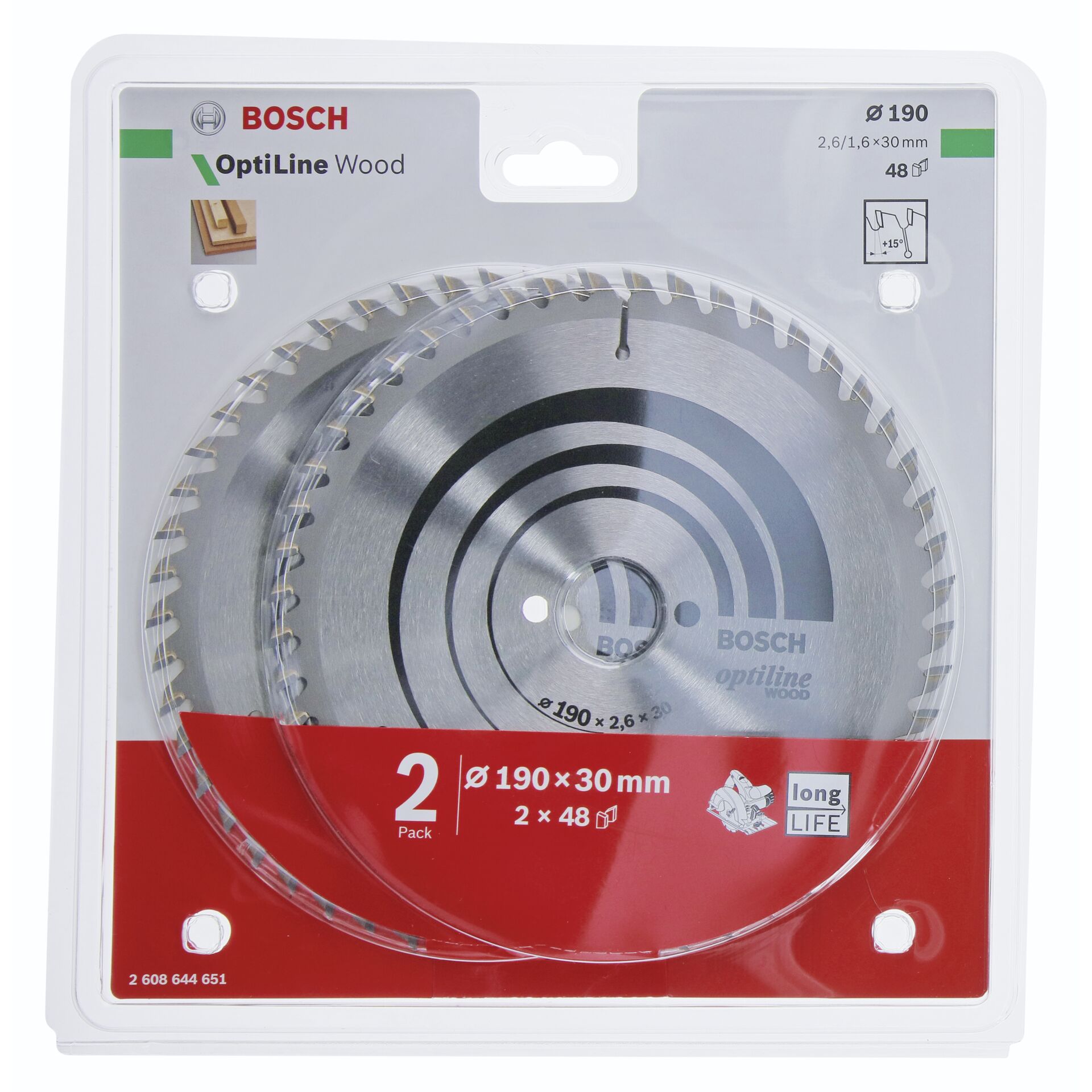 Bosch 2x Optiline Wood 190x30x2.6/1.6x48T