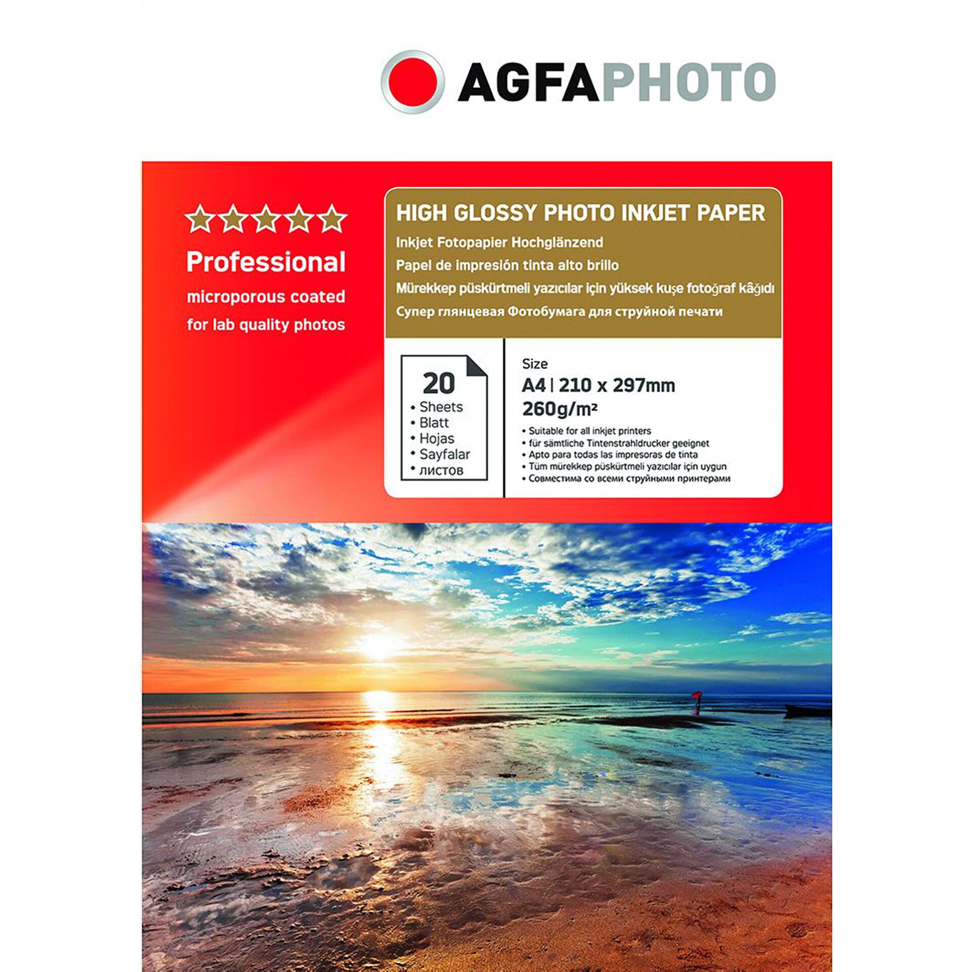AgfaPhoto Professional Photo carta High Gloss 260 g A 4 20 B