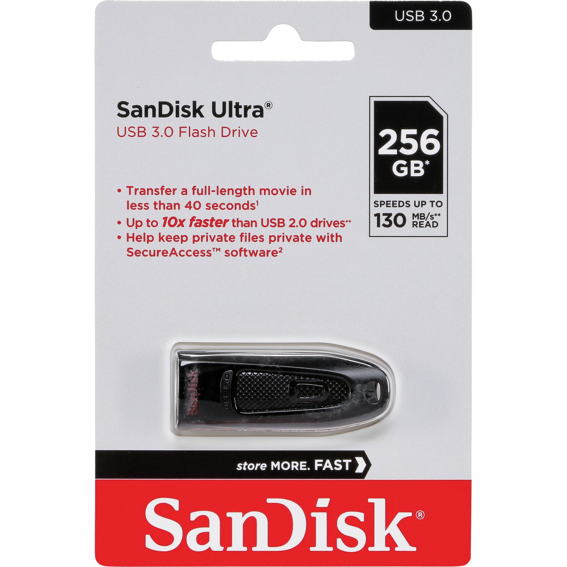 SanDisk Ultra USB 3.0      256GB up to 100MB/s    SDCZ48-256