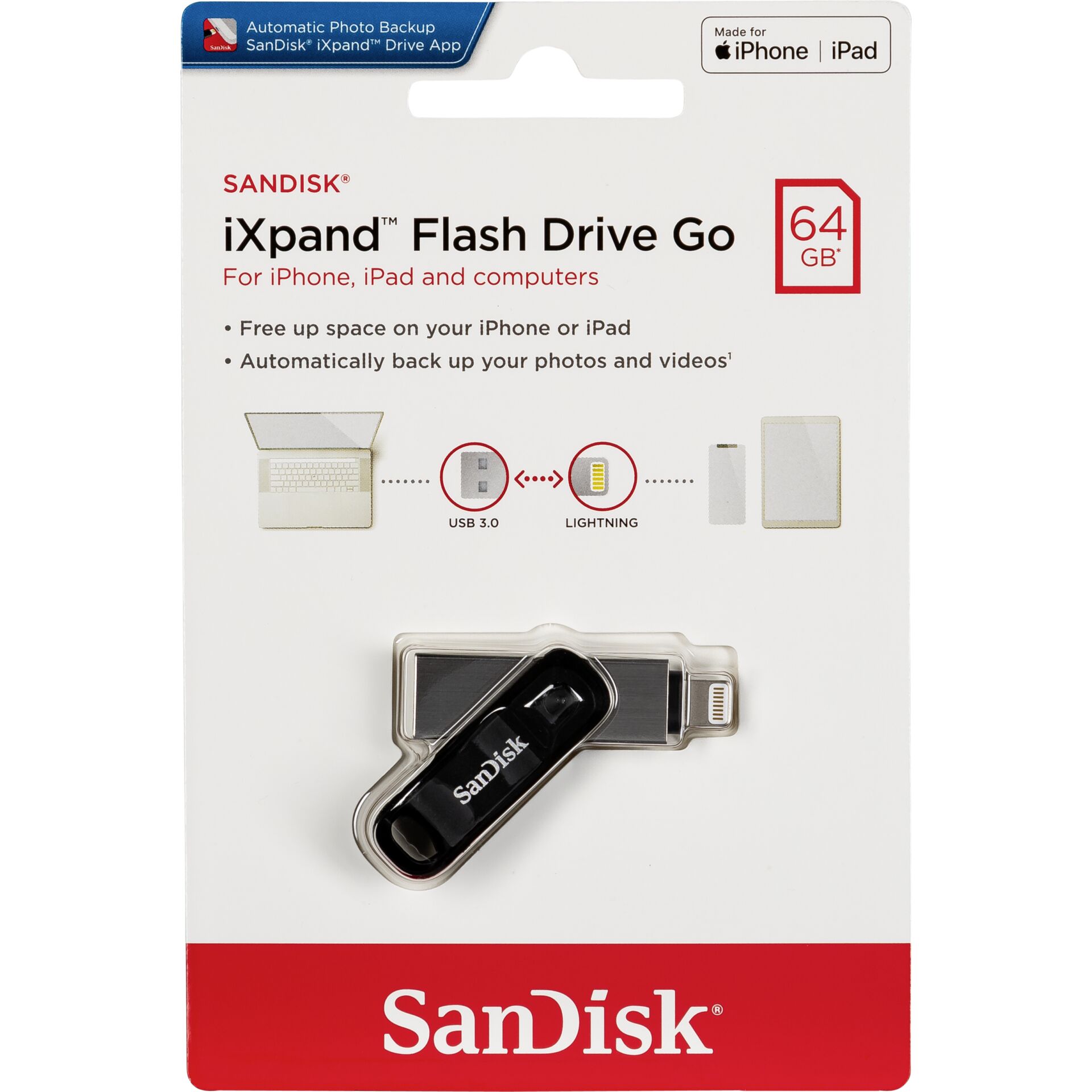 SanDisk iXpand Flash Drive  64GB iPhone/iPad   SDIX60N-064G-