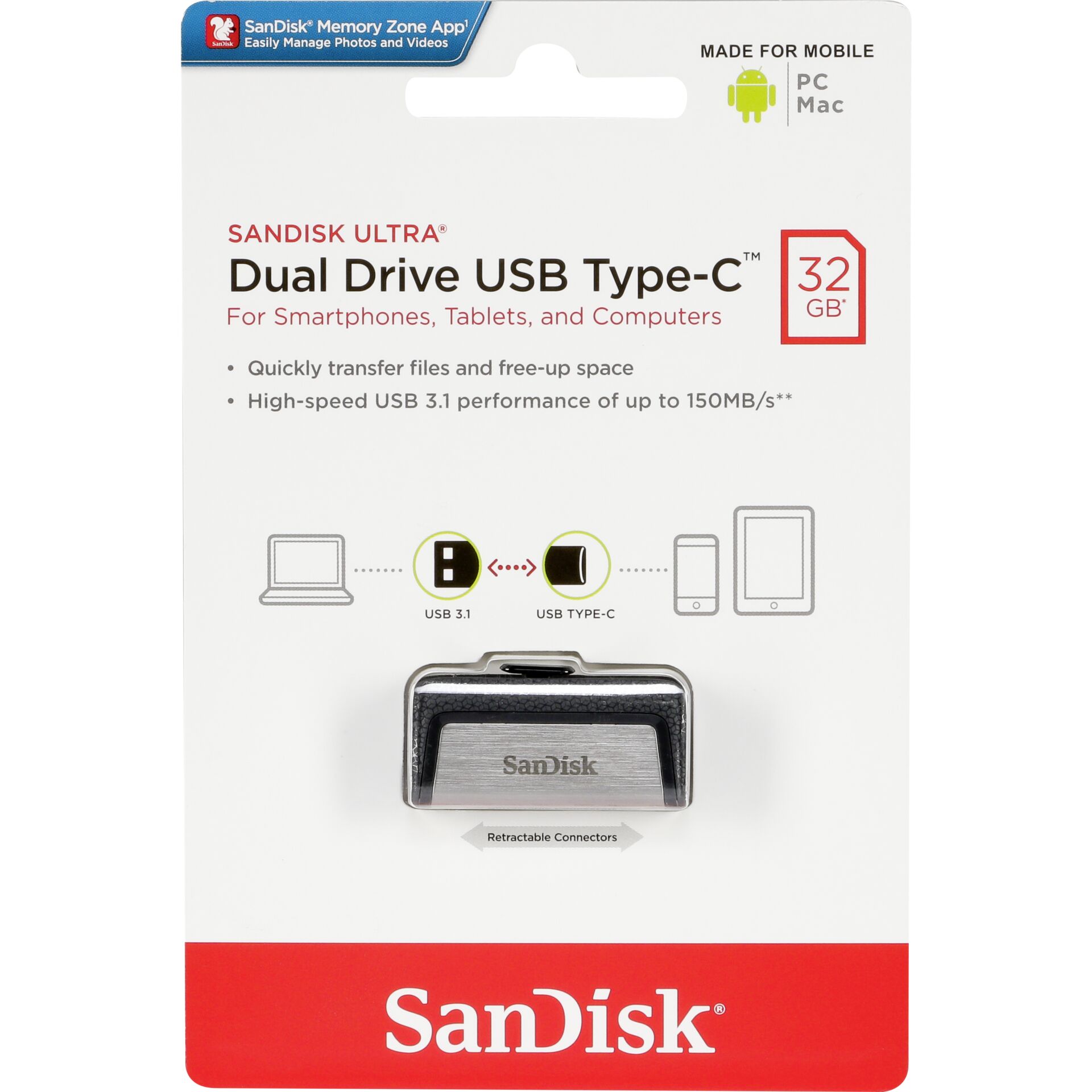 SanDisk Ultra Dual Drive    32GB Type-CTM USB     SDDDC2-032