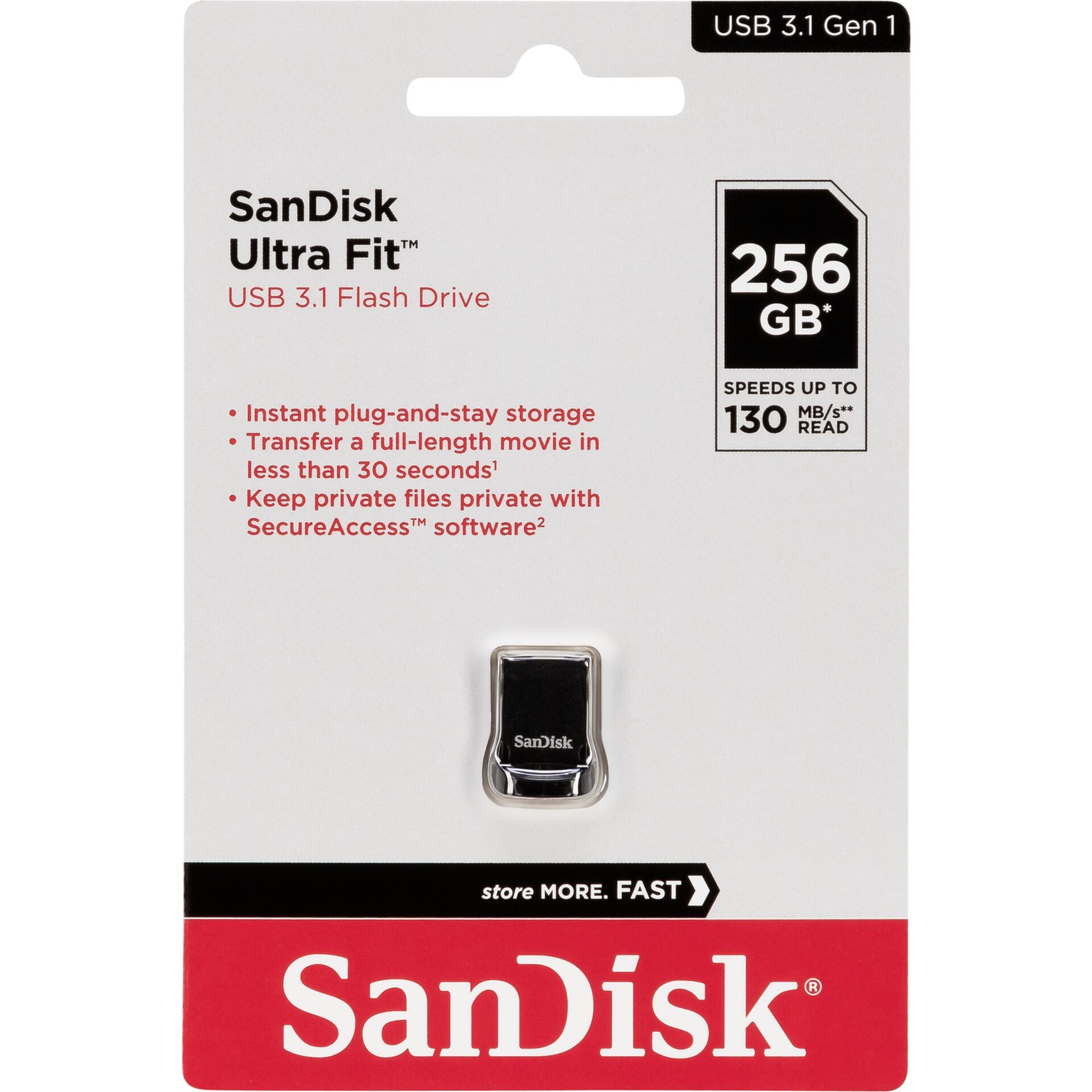 SanDisk Cruzer Ultra Fit   256GB USB 3.1         SDCZ430-256
