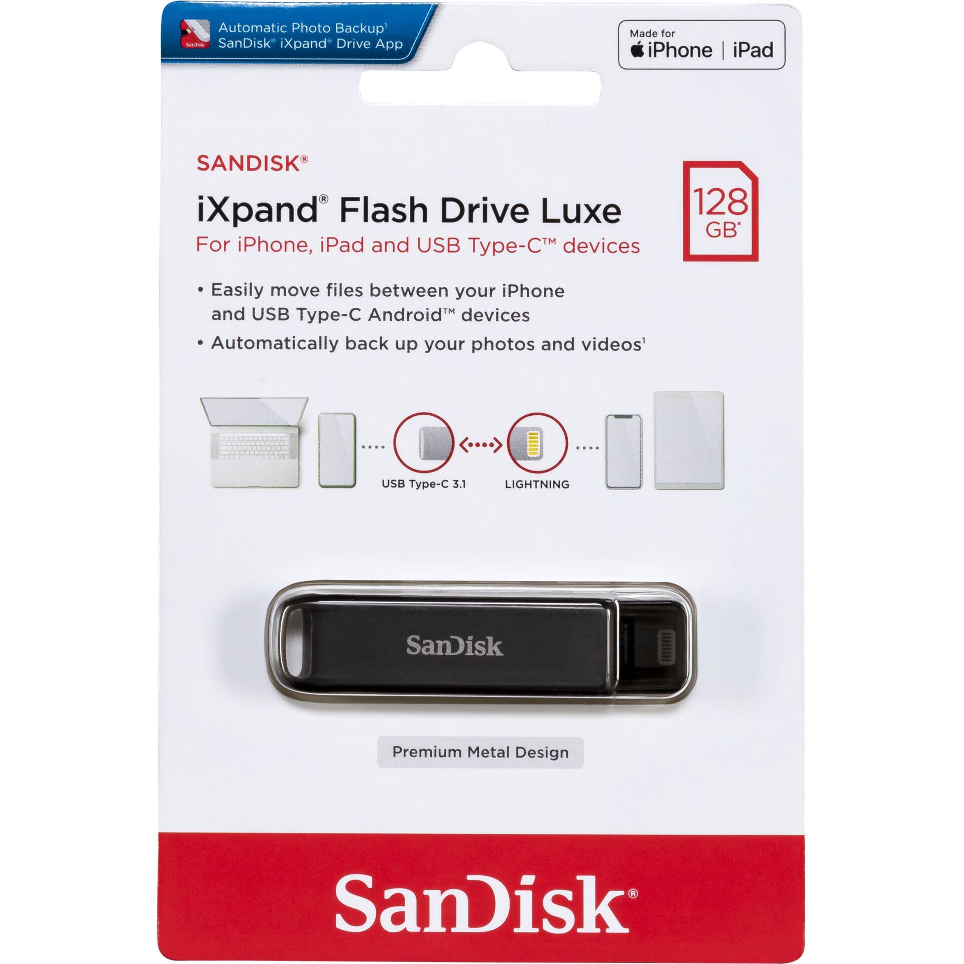 SanDisk iXpand Flash Drive Luxe 128GB TypC/Li.SDIX70N-128G-G