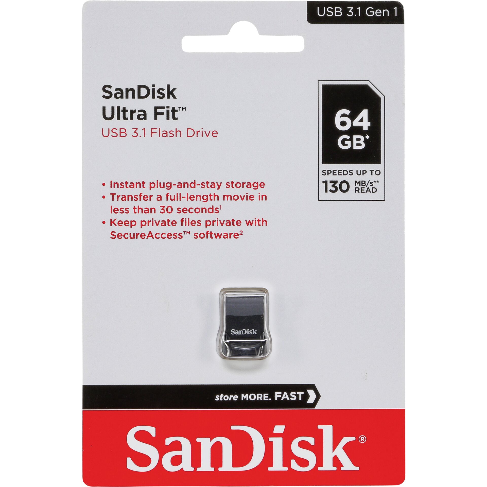 SanDisk Cruzer Ultra Fit    64GB USB 3.1         SDCZ430-064
