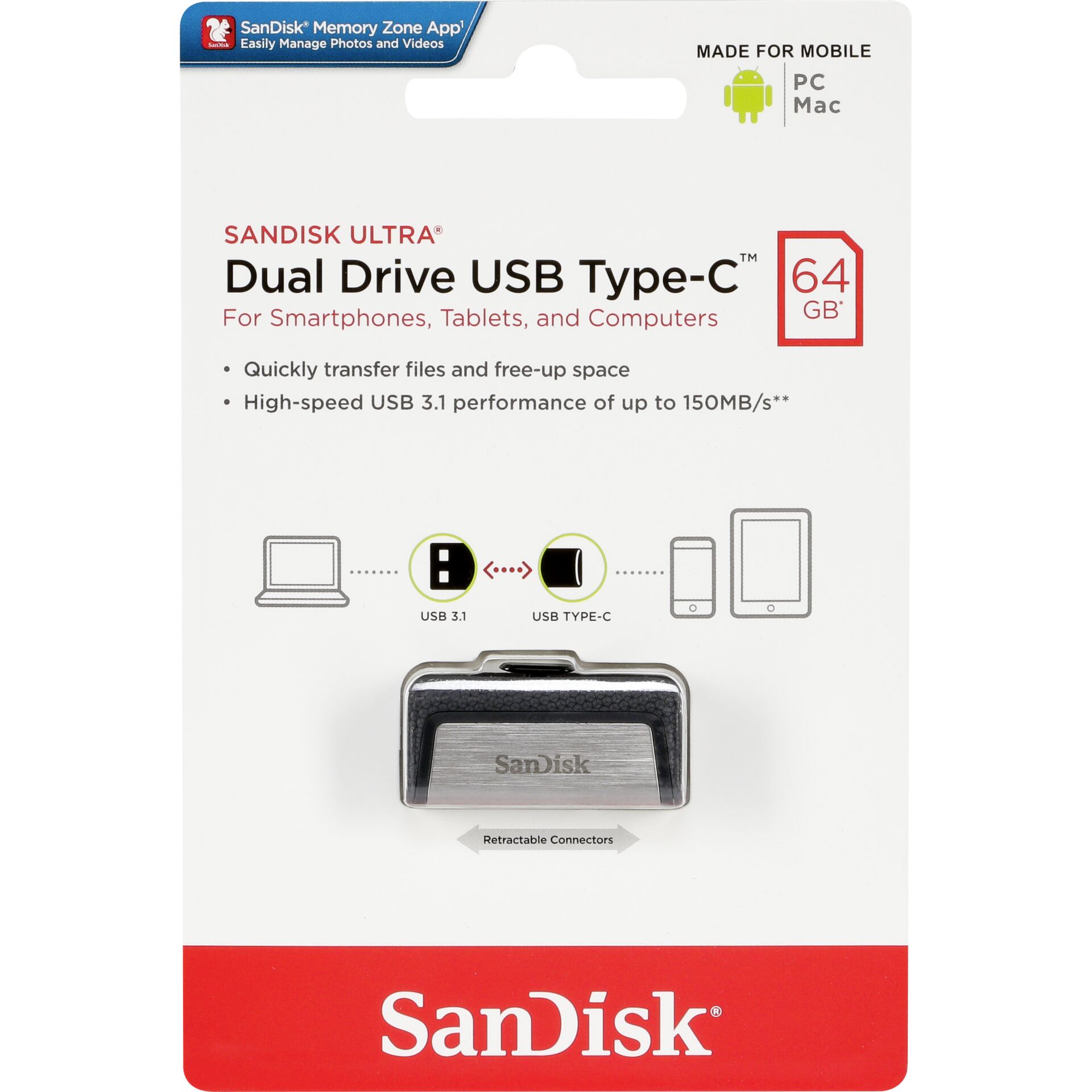 SanDisk Ultra Dual Drive    64GB Type-CTM USB     SDDDC2-064