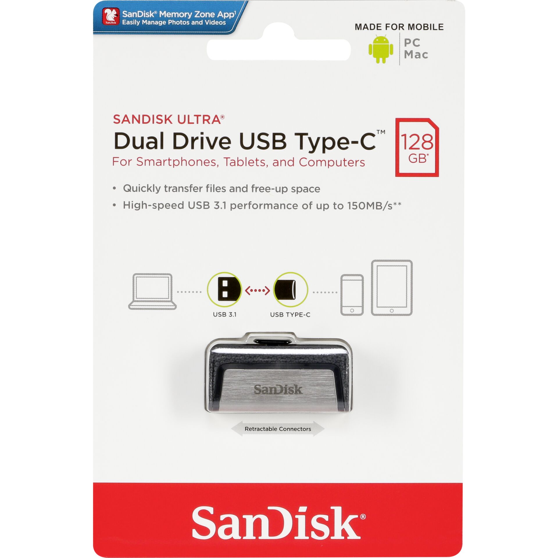 SanDisk Ultra Dual Drive   128GB Type-CTM USB     SDDDC2-128