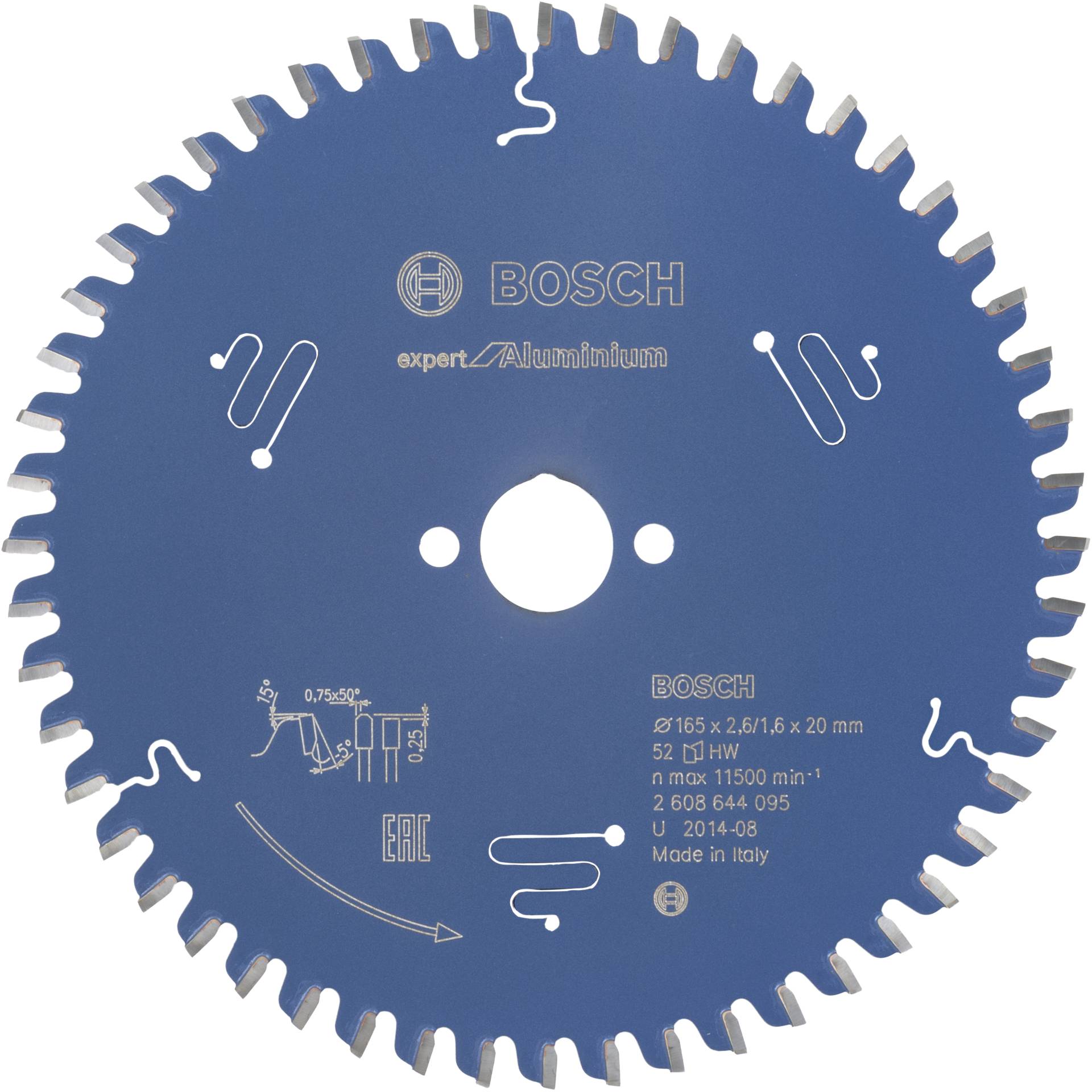 Bosch lama per sega circolare EX AL H 165x20-52
