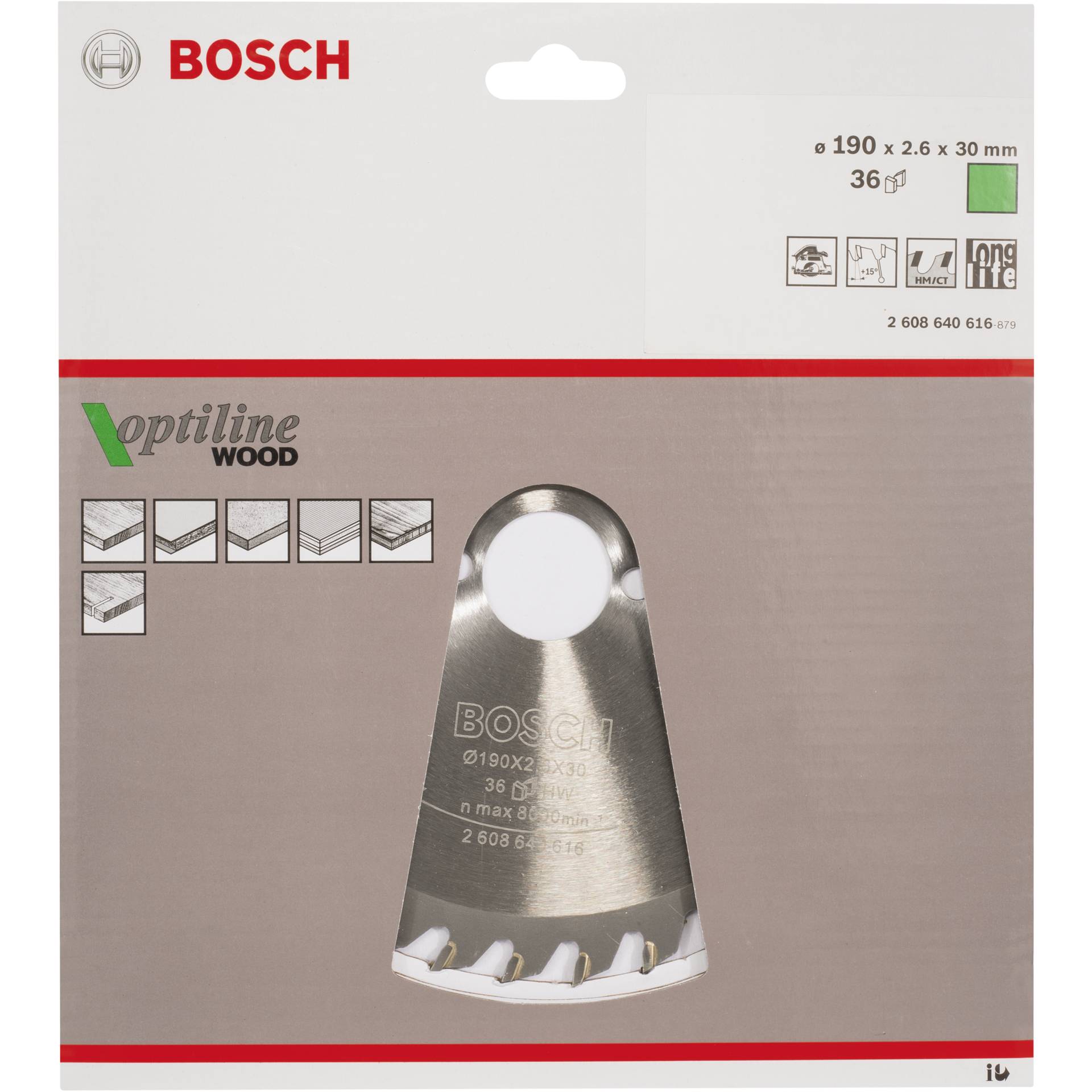 Bosch lama per sega circolare OP WO H 190x30-36