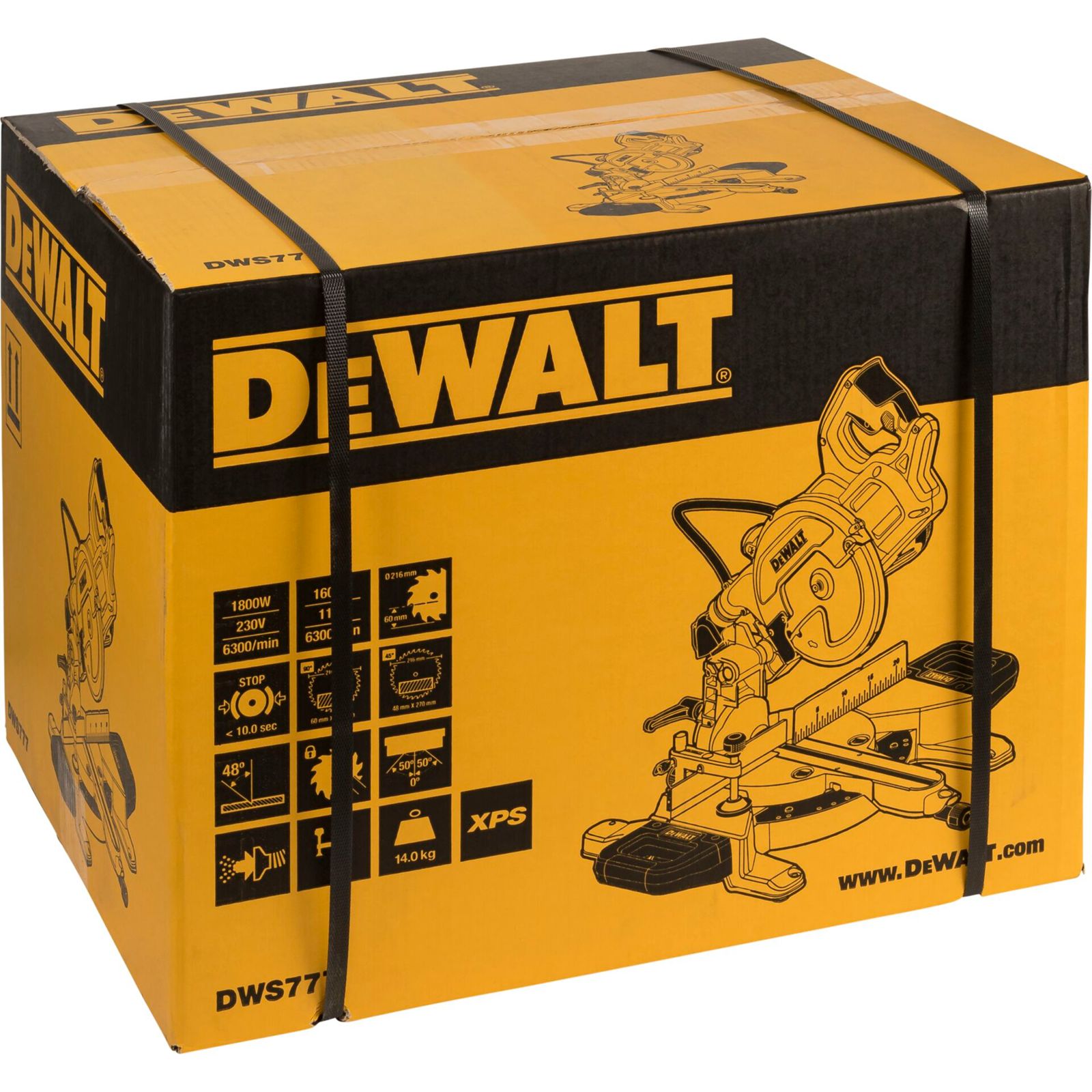 DeWalt DWS777-QS troncatr.rad. 216 mm, 1800 Watt