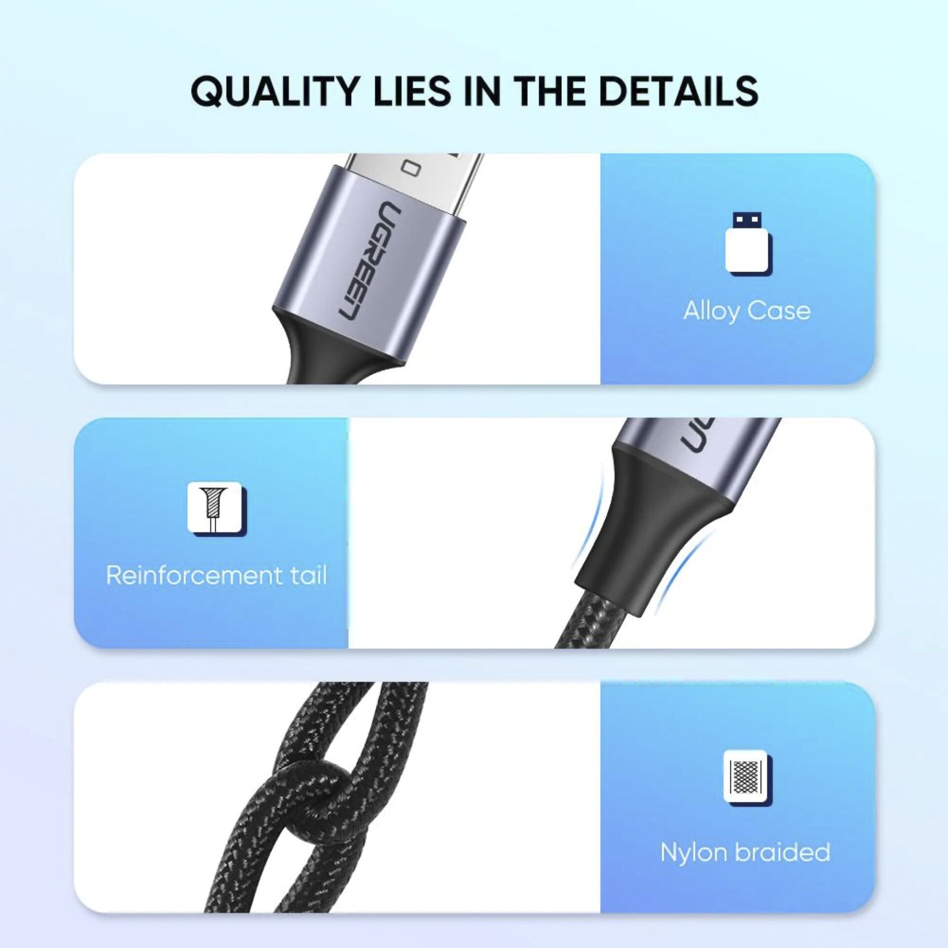 UGREEN USB-C a USB-A cavo nero 1M