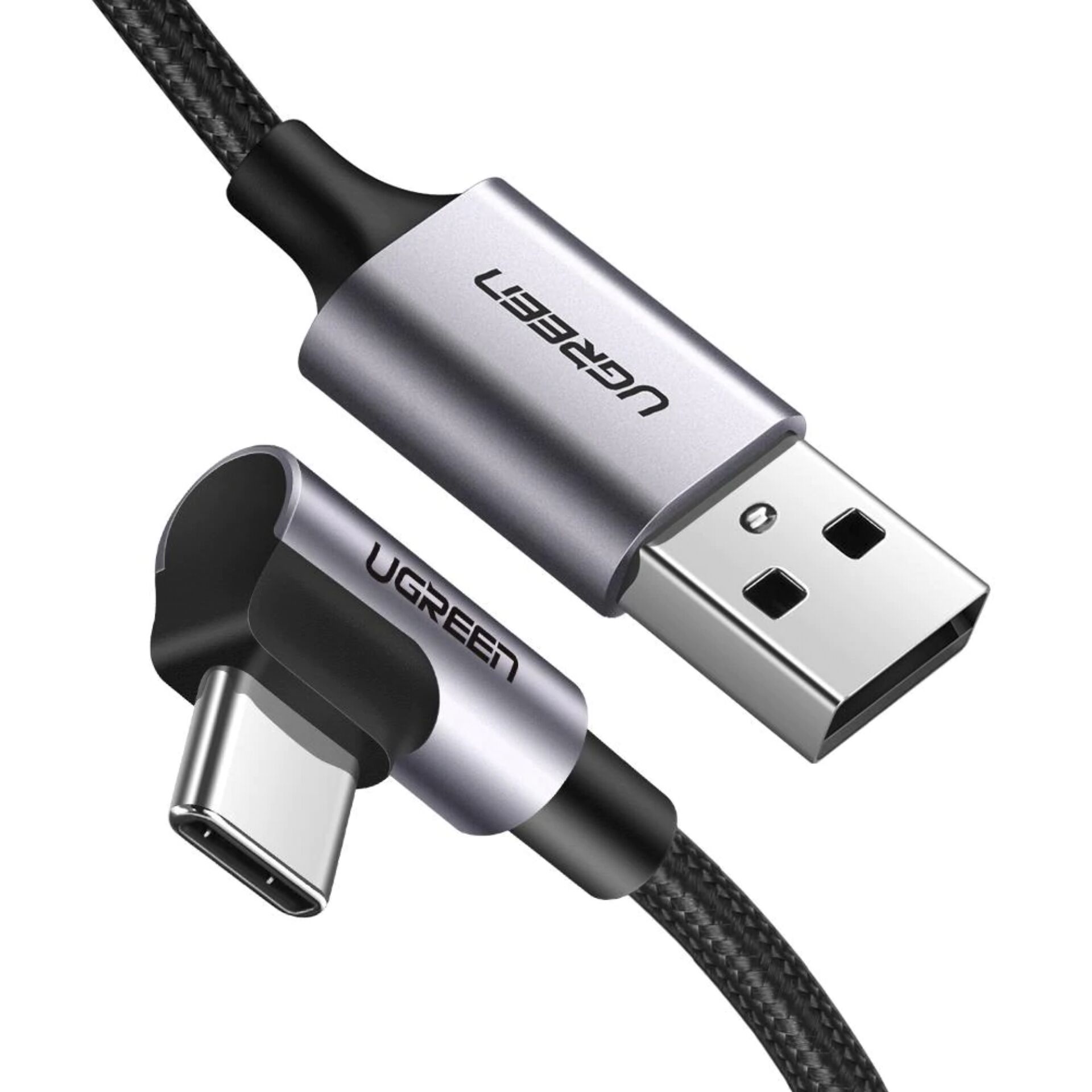 UGREEN Angled USB-C To USB-A Data Cable Black 1M