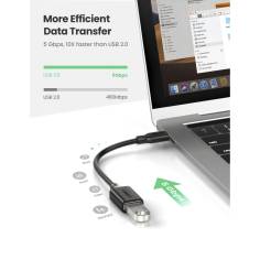 UGREEN tipo C USB 3.0 convert. adatt. nero 150mm 2