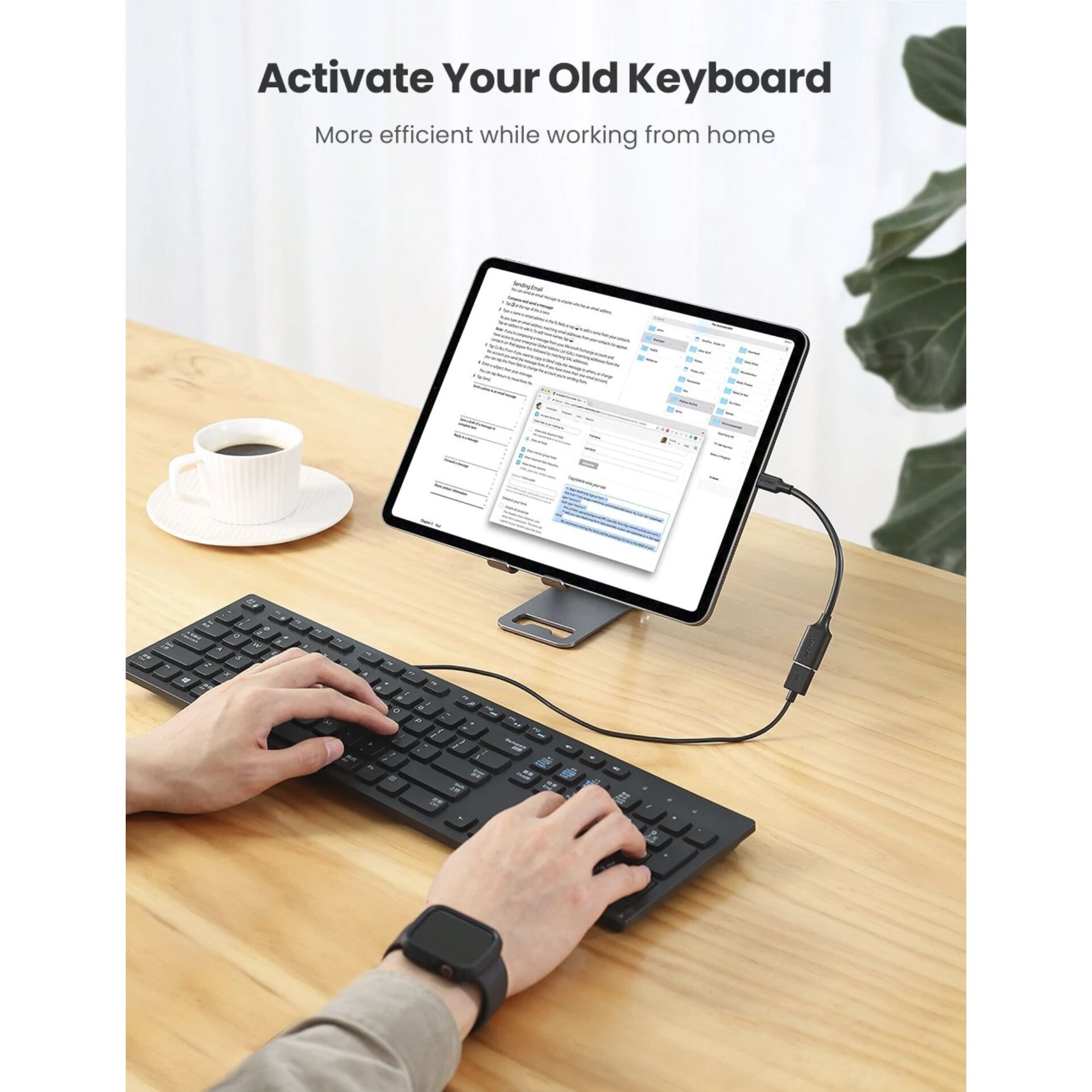 UGREEN tipo C USB 3.0 convert. adatt. nero 150mm