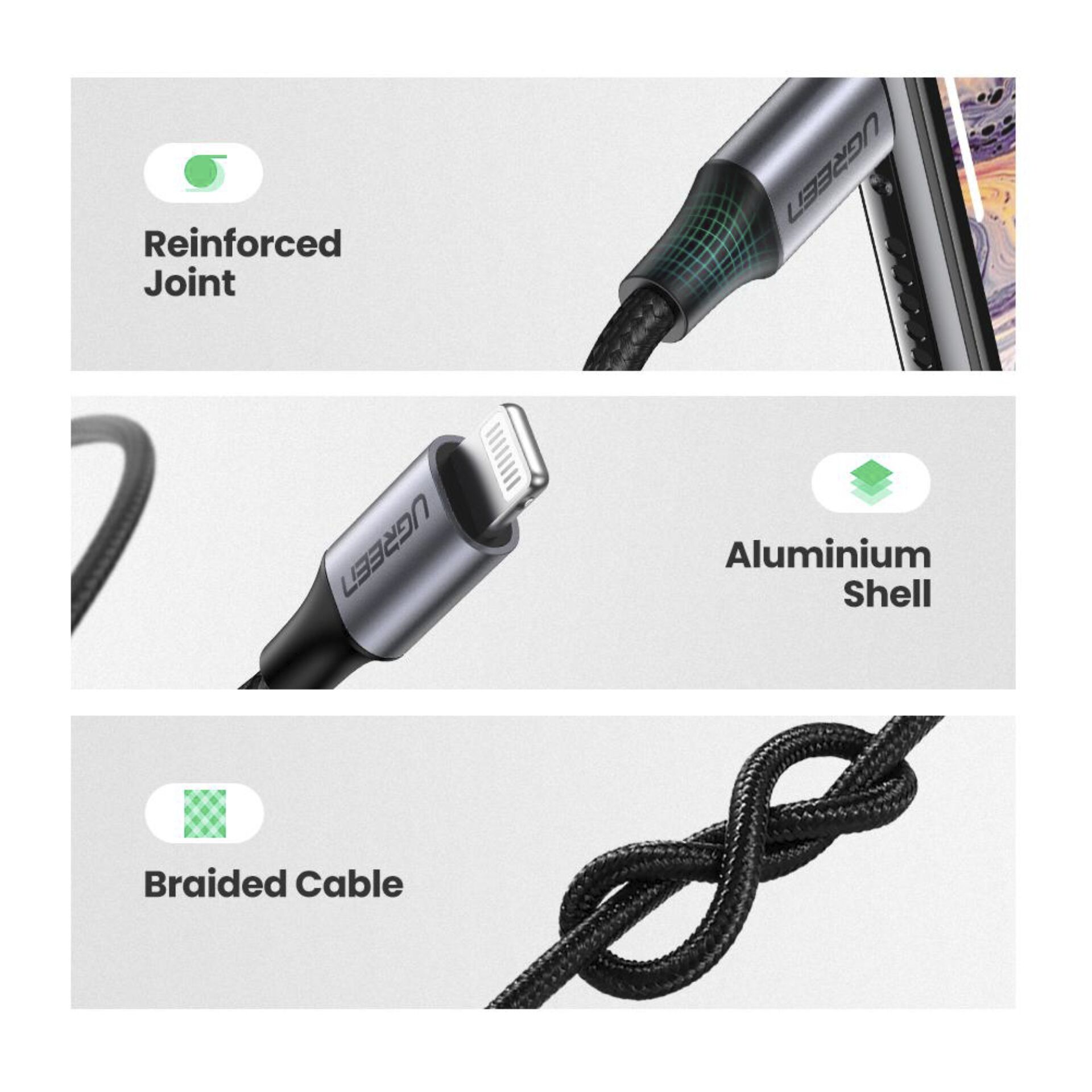 UGREEN Lightning To 3.5mm adatt. cavo 1m